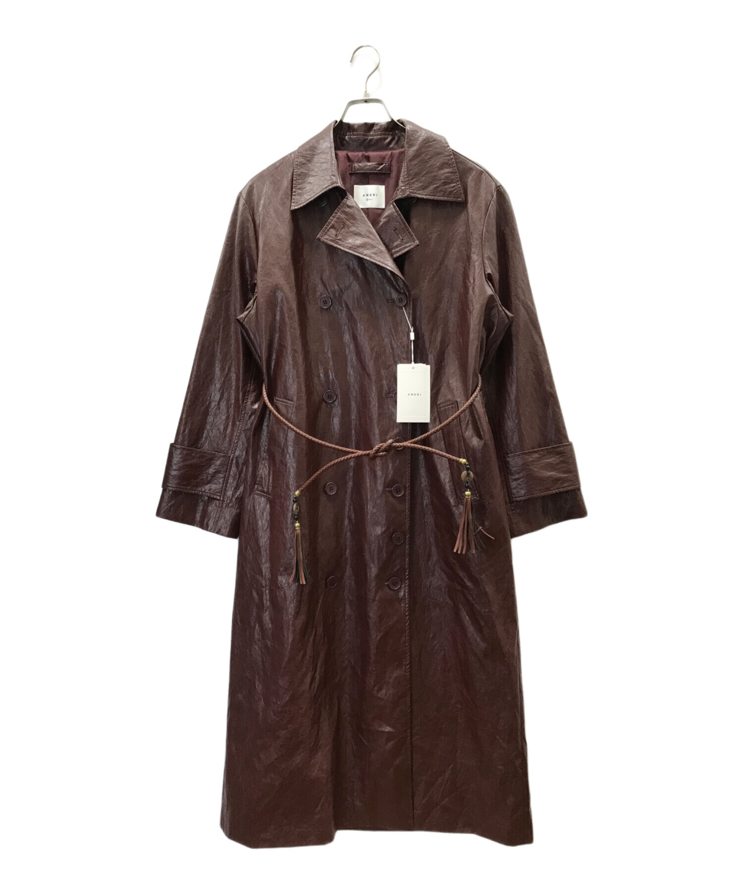 中古・古着通販】Ameri (アメリ) RAFFINE FAKE LEATHER TRENCH COAT ブラウン サイズ:S 未使用品｜ブランド・古着通販  トレファク公式【TREFAC FASHION】スマホサイト