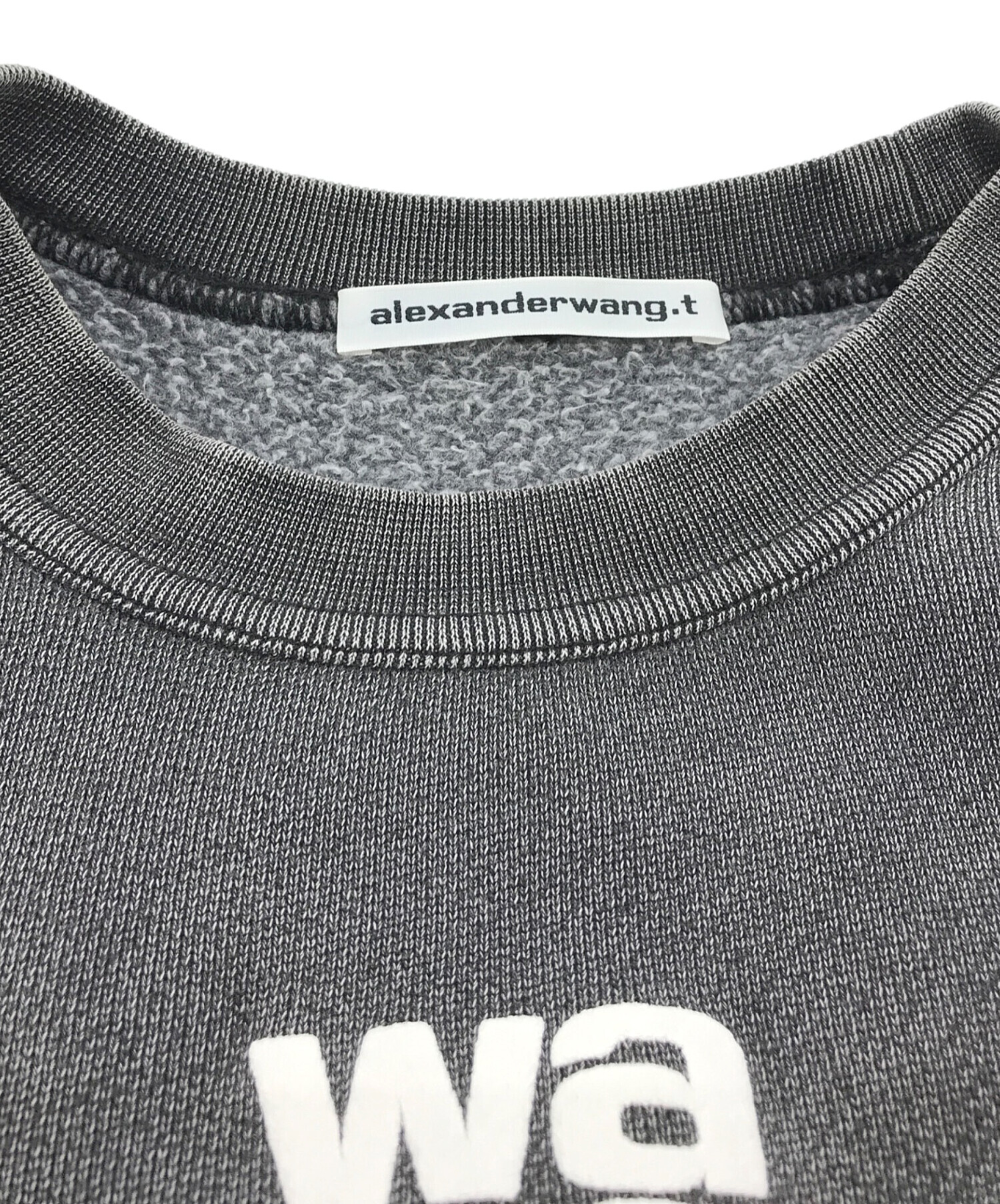 中古・古着通販】ALEXANDER WANG (アレキサンダーワン) クロップド丈ロゴスウェット グレー サイズ:XS｜ブランド・古着通販  トレファク公式【TREFAC FASHION】スマホサイト