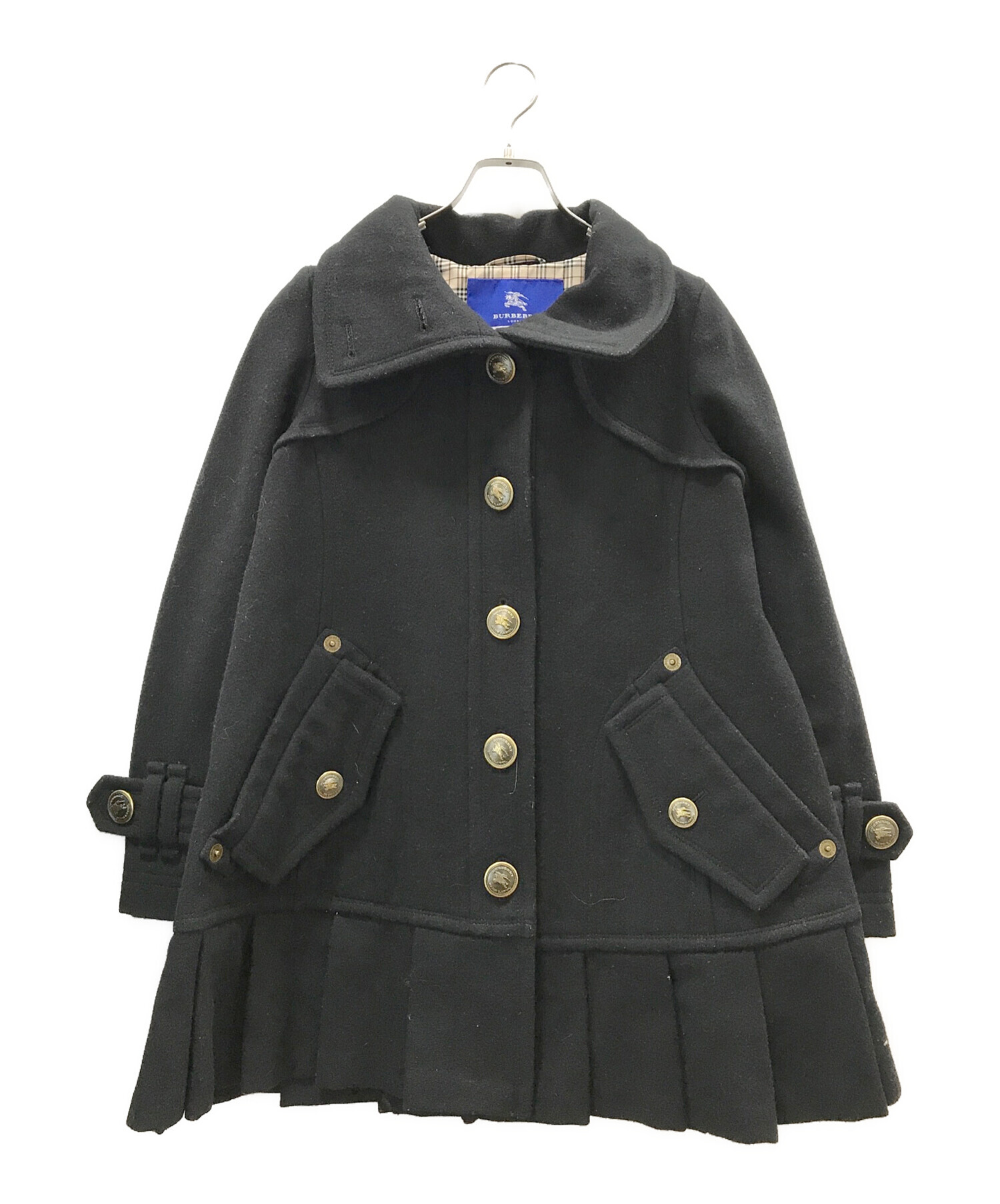 中古・古着通販】BURBERRY BLUE LABEL (バーバリーブルーレーベル) プリーツコート ネイビー サイズ:36｜ブランド・古着通販  トレファク公式【TREFAC FASHION】スマホサイト