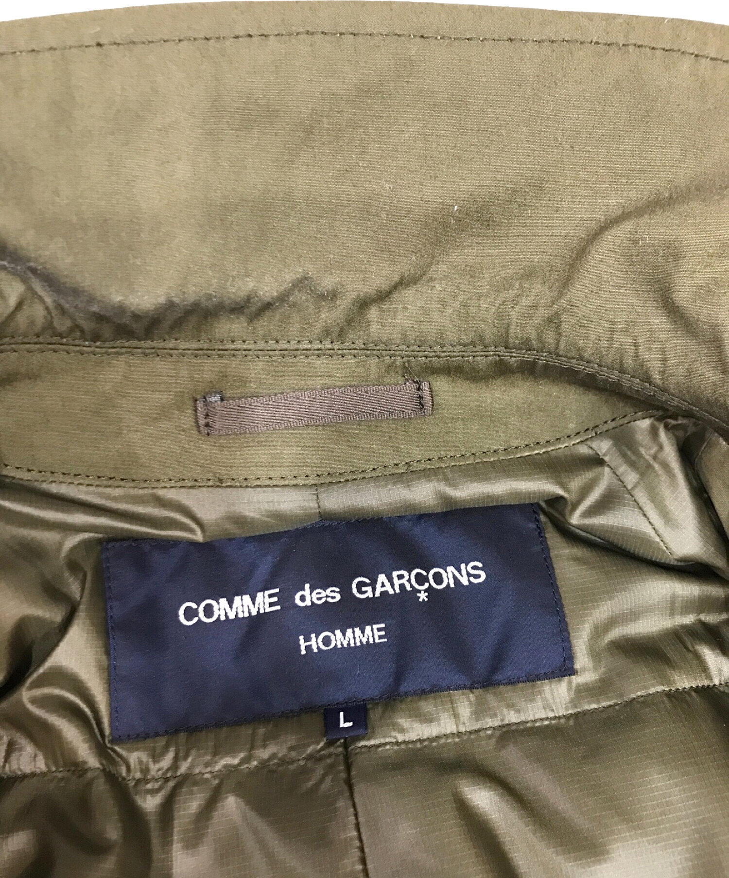 COMME des GARCONS HOMME (コムデギャルソン オム) 綿ナイロンウェザーコート カーキ サイズ:L