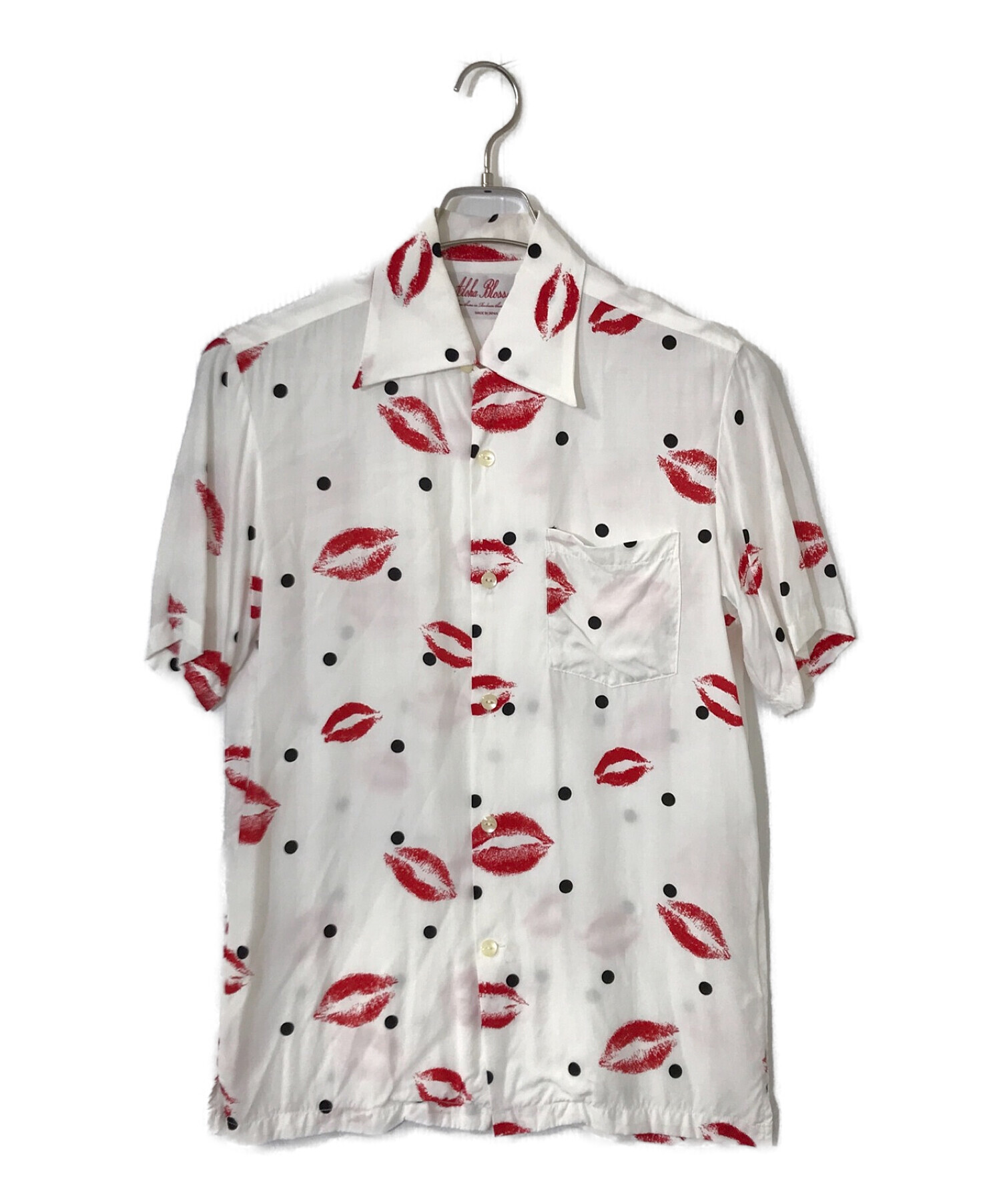 Aloha Blossom (アロハブロッサム) kiss mark ' open collar shirt ホワイト サイズ:38