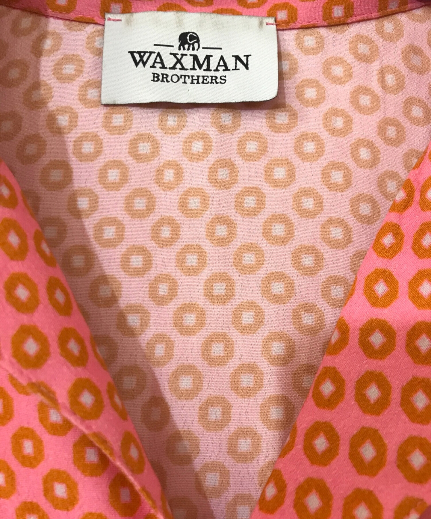 WAXMAN BROTHERS (ワックスマンブラザーズ) 総柄半袖シャツ ピンク サイズ:XS