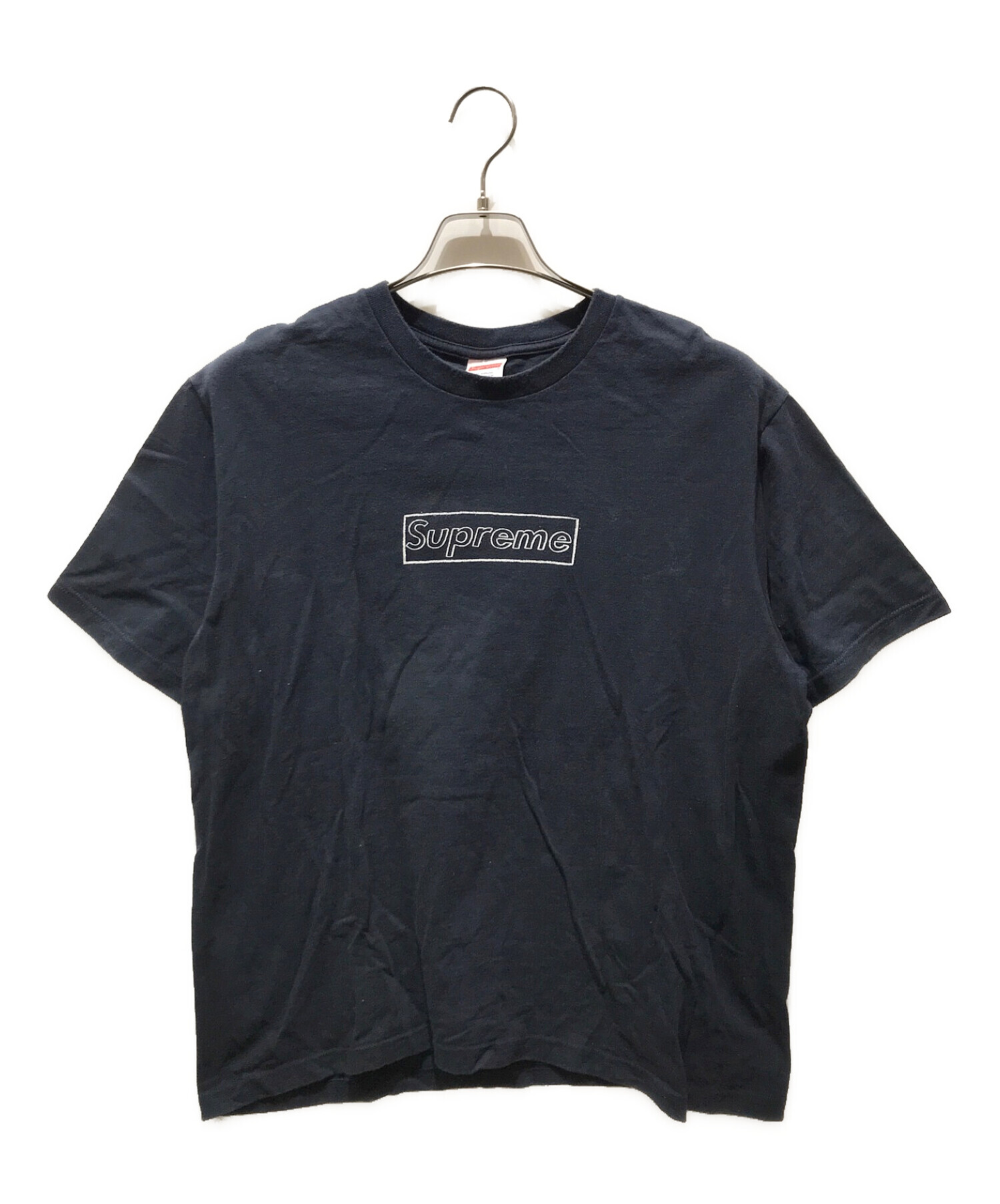 M Supreme KAWS Chalk Logo Tee Navy 紺Tシャツ/カットソー(半袖/袖なし)