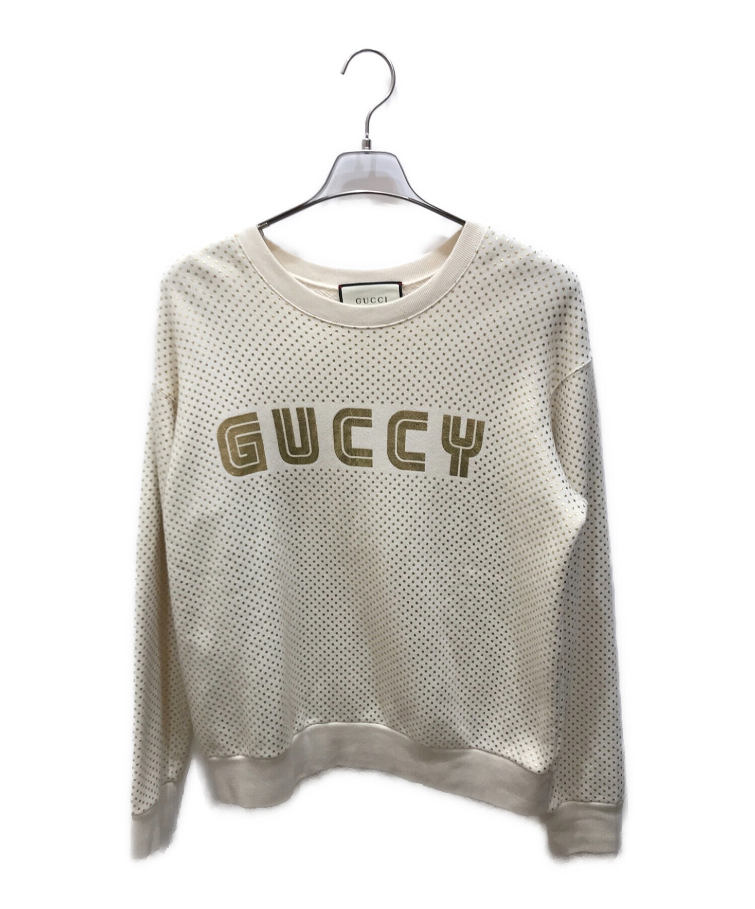 GUCCI (グッチ) GUCCYプリントスウェット ベージュ サイズ:S