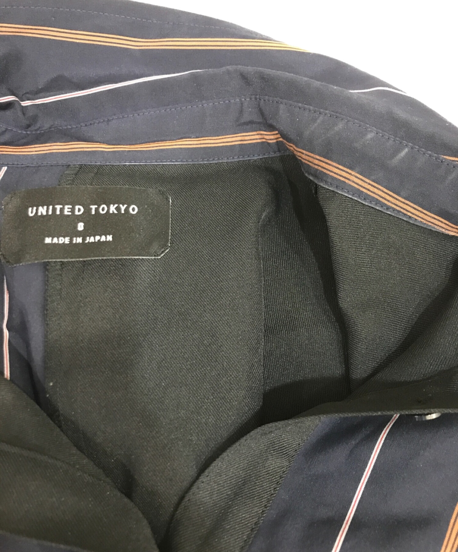 UNITED TOKYO (ユナイテッドトウキョウ) レイヤードコンビシャツワンピース ネイビー×ブラック