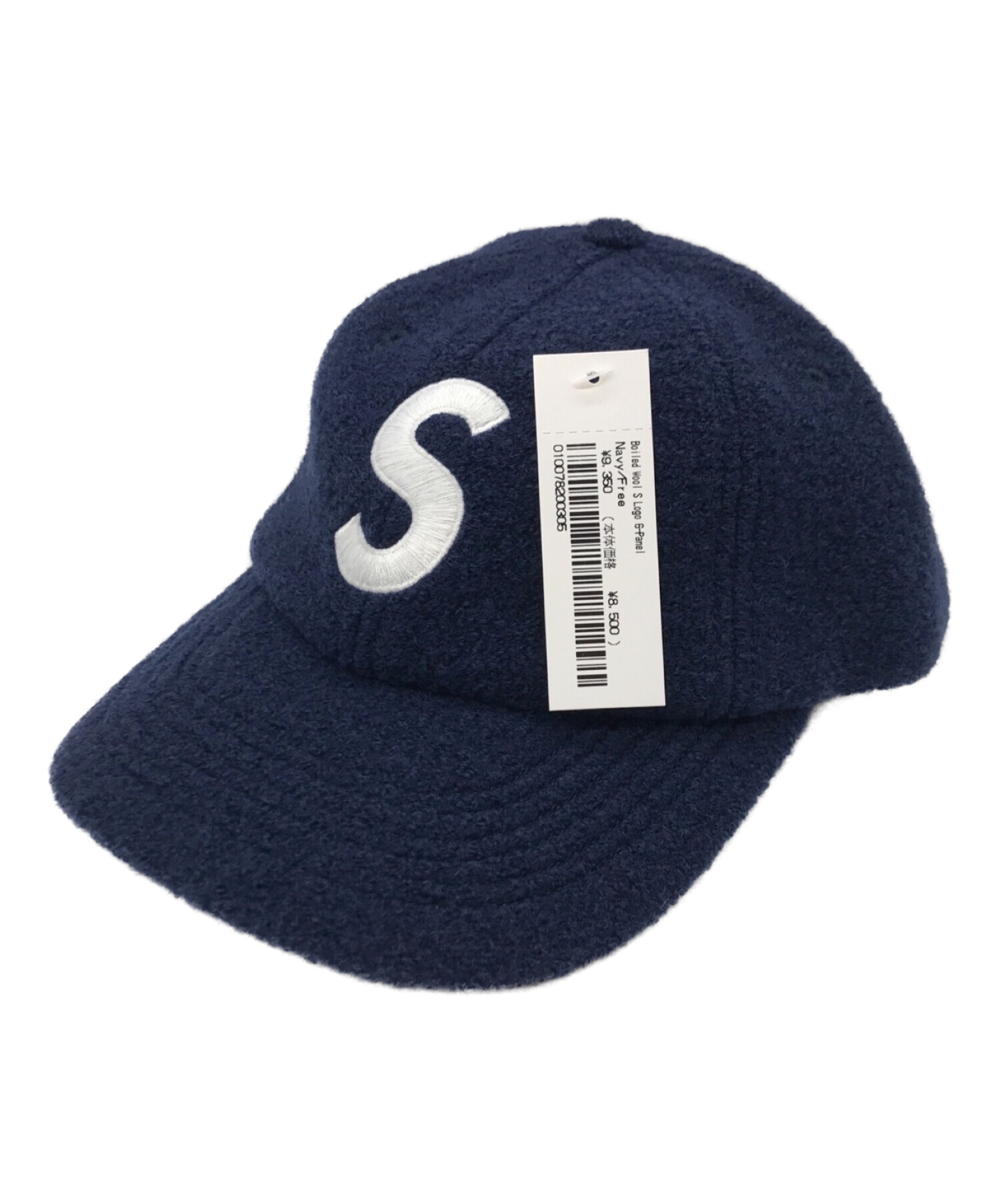 SUPREME (シュプリーム) oiled Wool S Logo 6-Panel Cap ネイビー