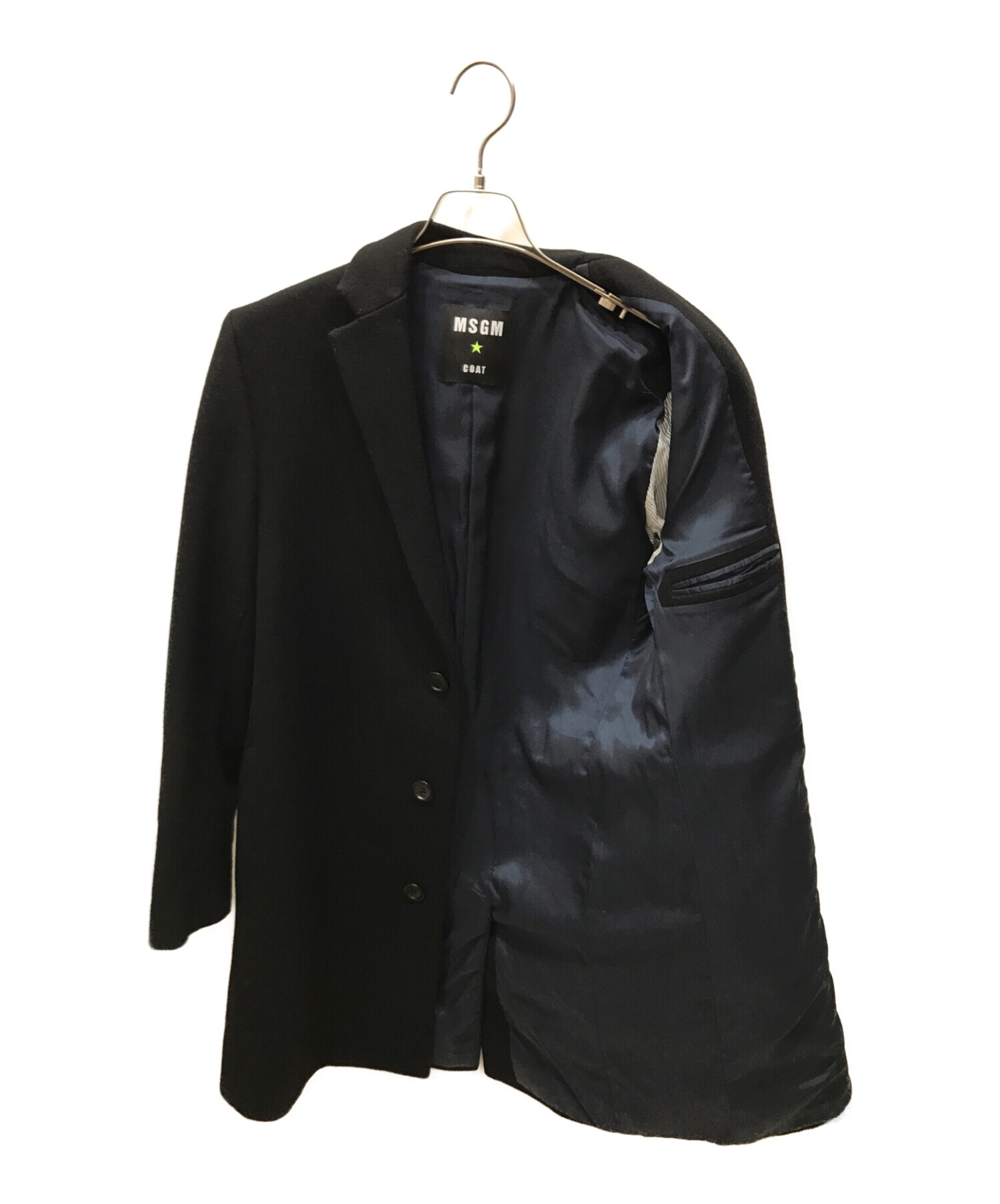 偉大な MSGM チェスターコート レディース 紺色 コート ジャケット 