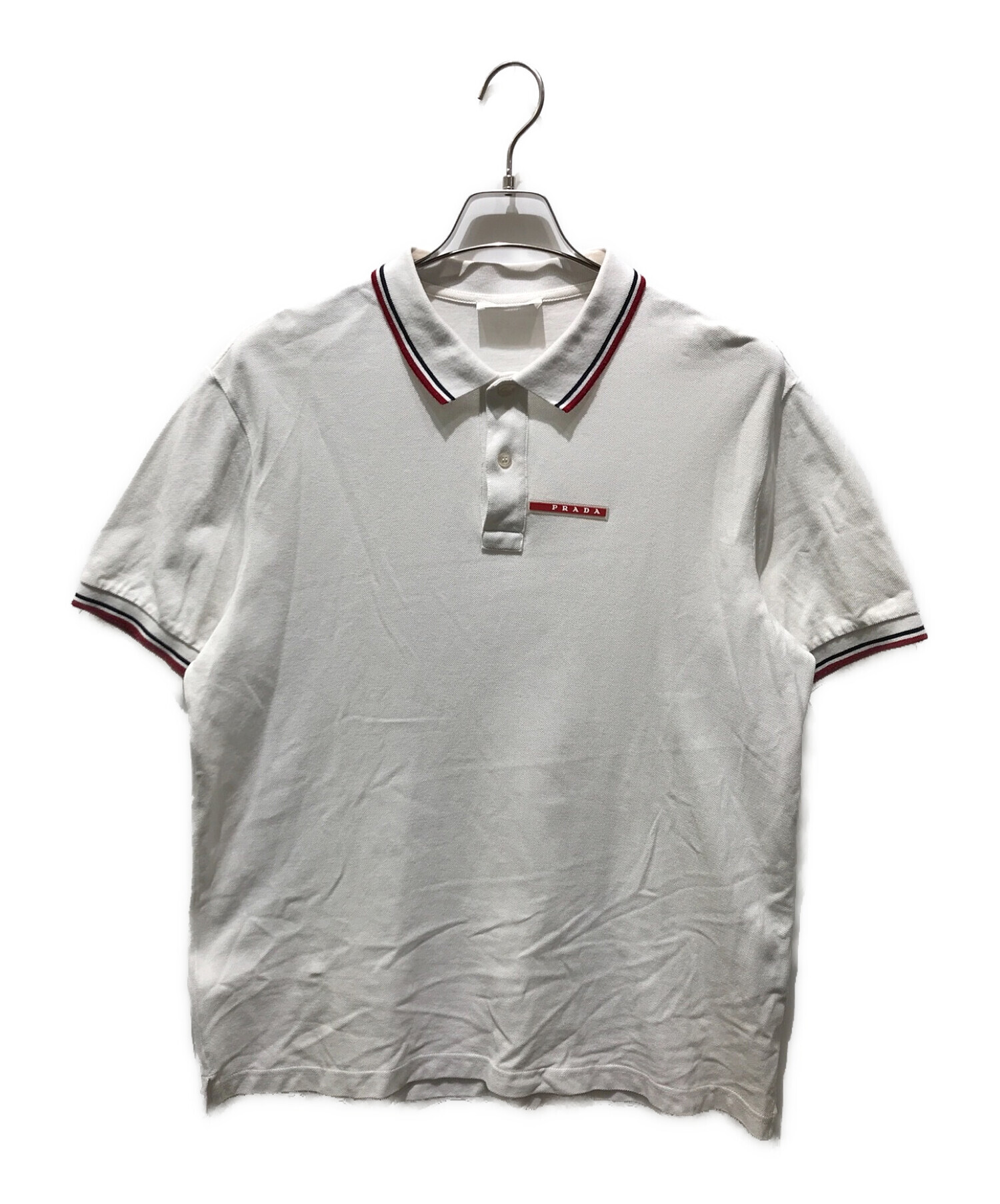 PRADA SPORTS (プラダスポーツ) ポロシャツ　SJJ887　BIANCO ホワイト サイズ:XXL