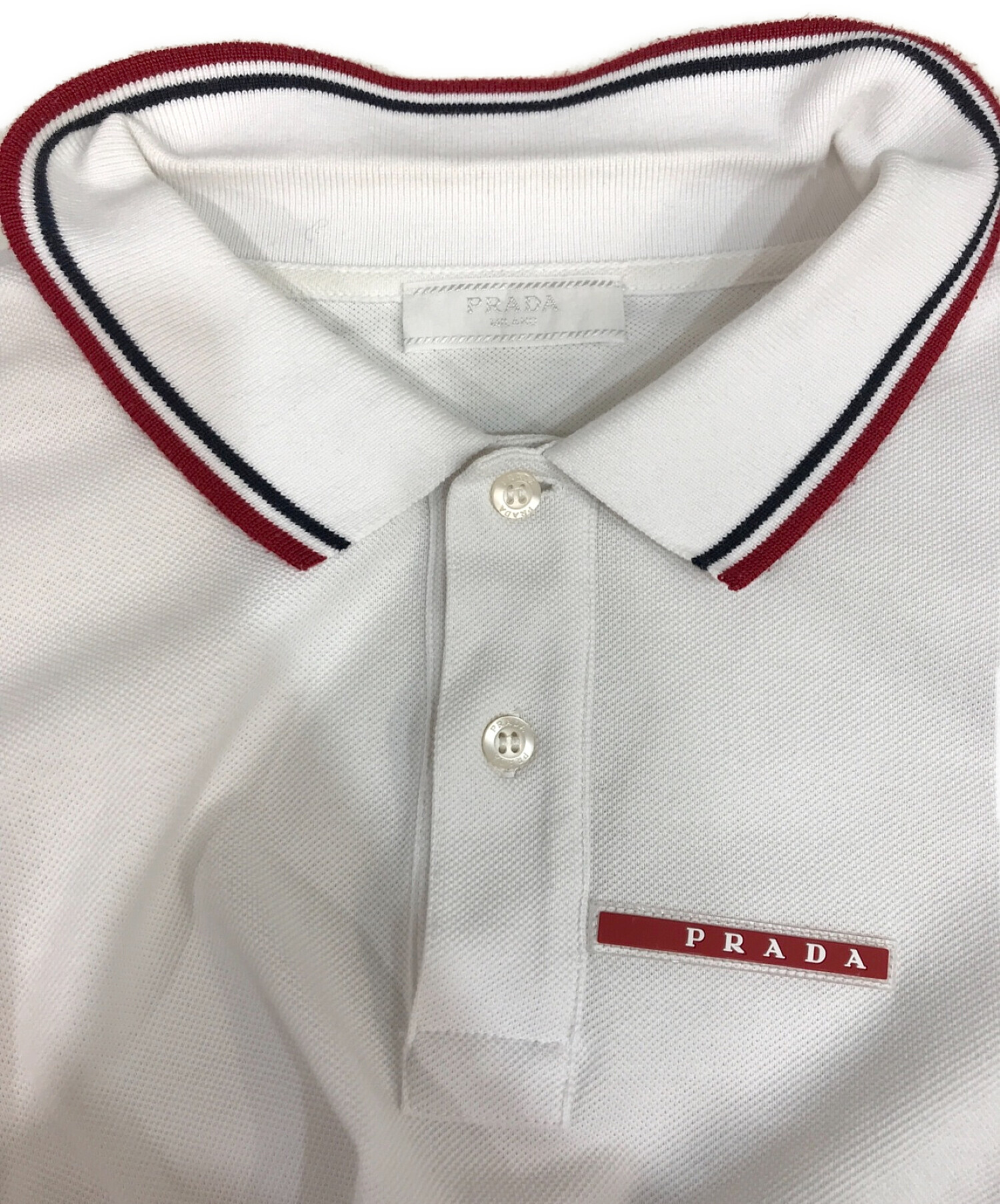 PRADA SPORTS (プラダスポーツ) ポロシャツ　SJJ887　BIANCO ホワイト サイズ:XXL