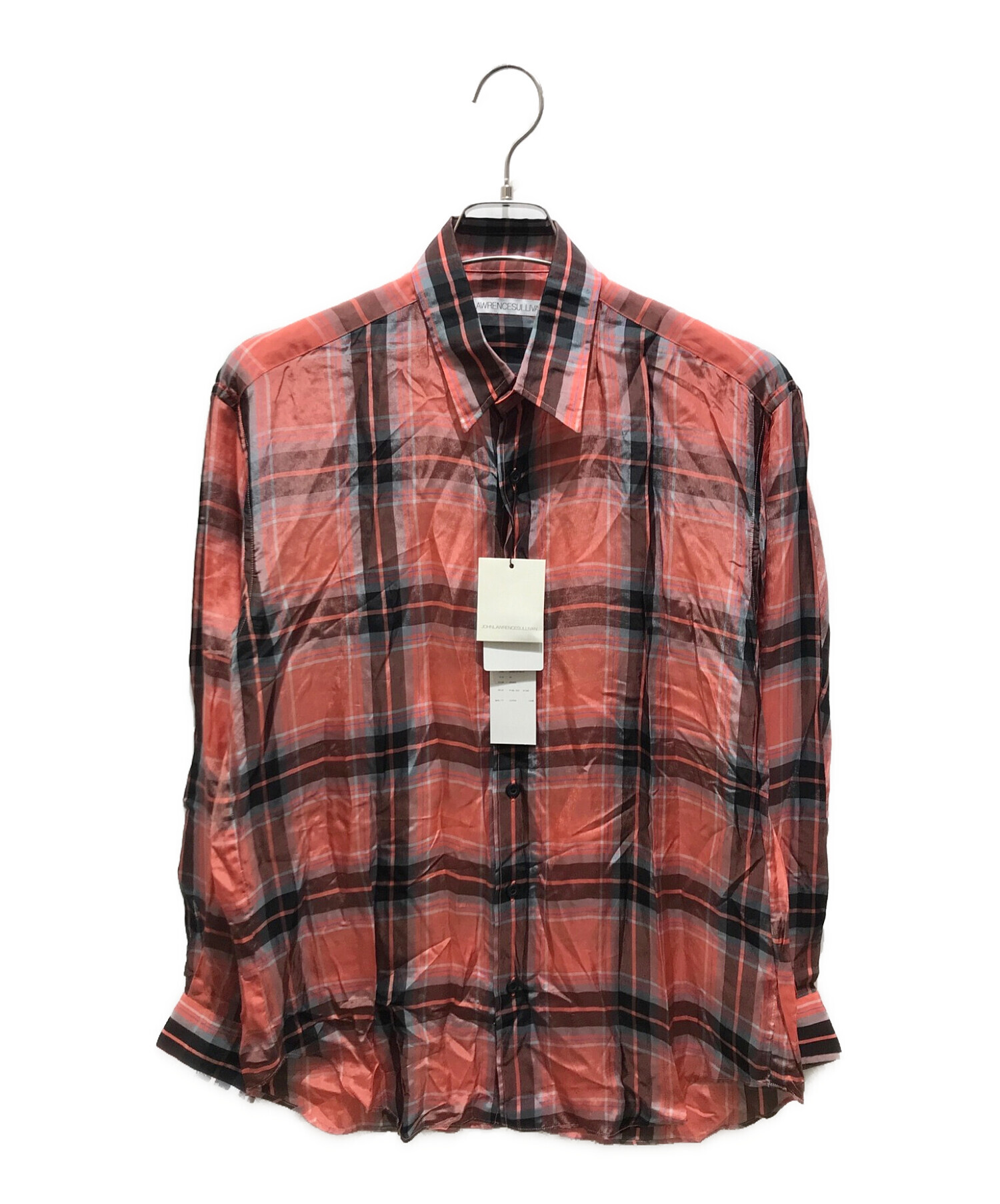 中古・古着通販】JOHN LAWRENCE SULLIVAN (ジョンローレンスサリバン) CHECKED CUPRA REGULAR COLLAR  SHIRT オレンジ サイズ:44｜ブランド・古着通販 トレファク公式【TREFAC FASHION】スマホサイト