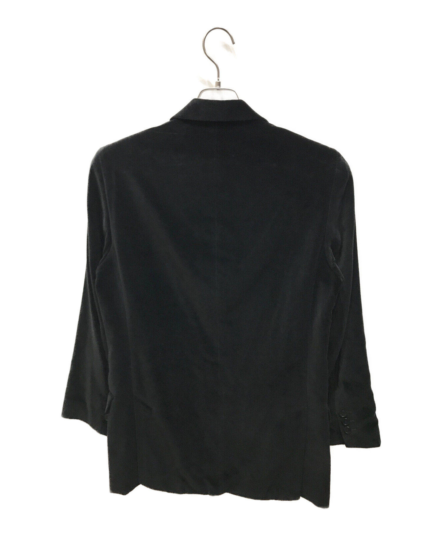 agnes b homme (アニエスベーオム) ベロアテーラードジャケット ブラック サイズ:50