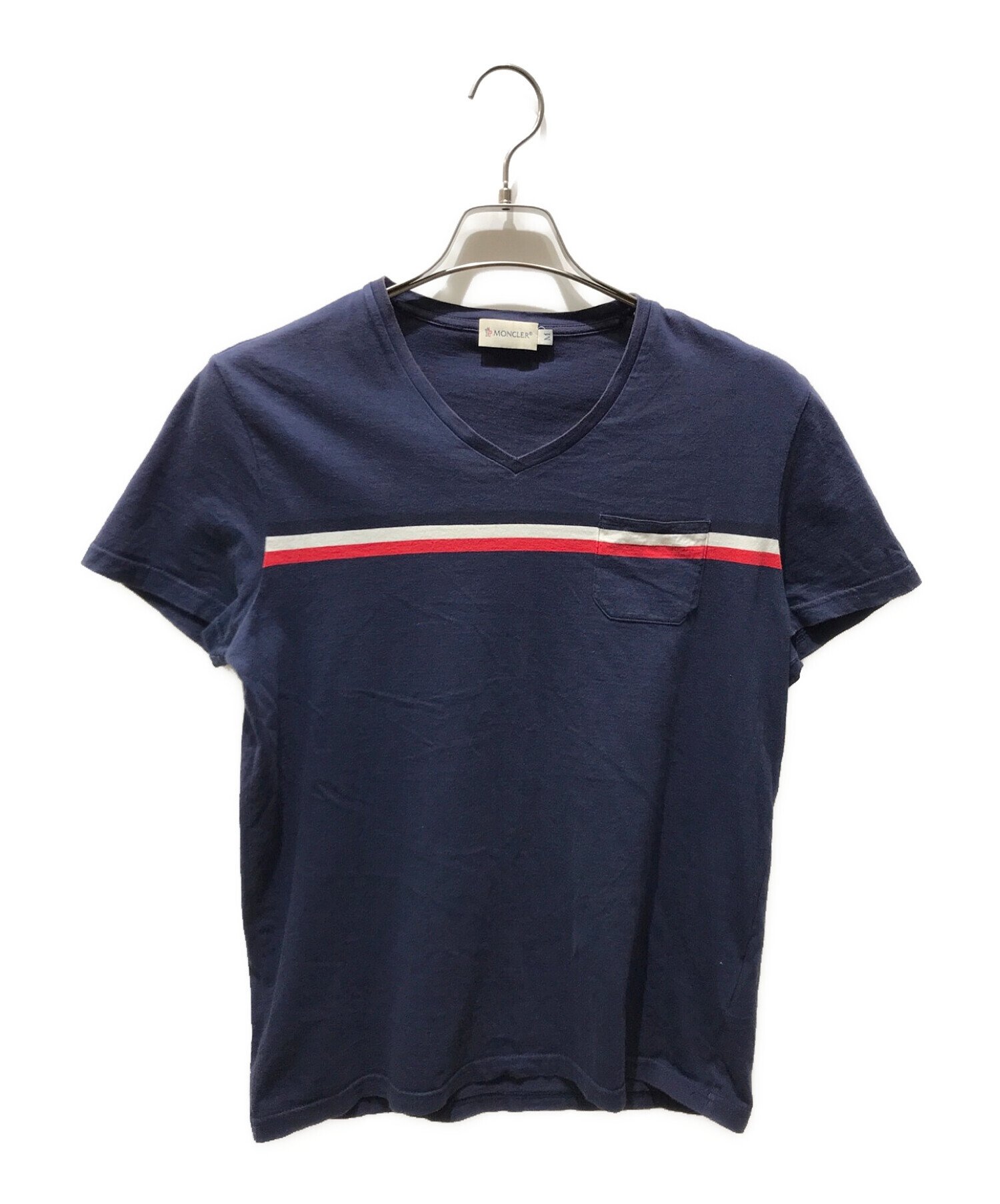 MONCLER (モンクレール) VネックTシャツ　510918100100 ネイビー サイズ:M