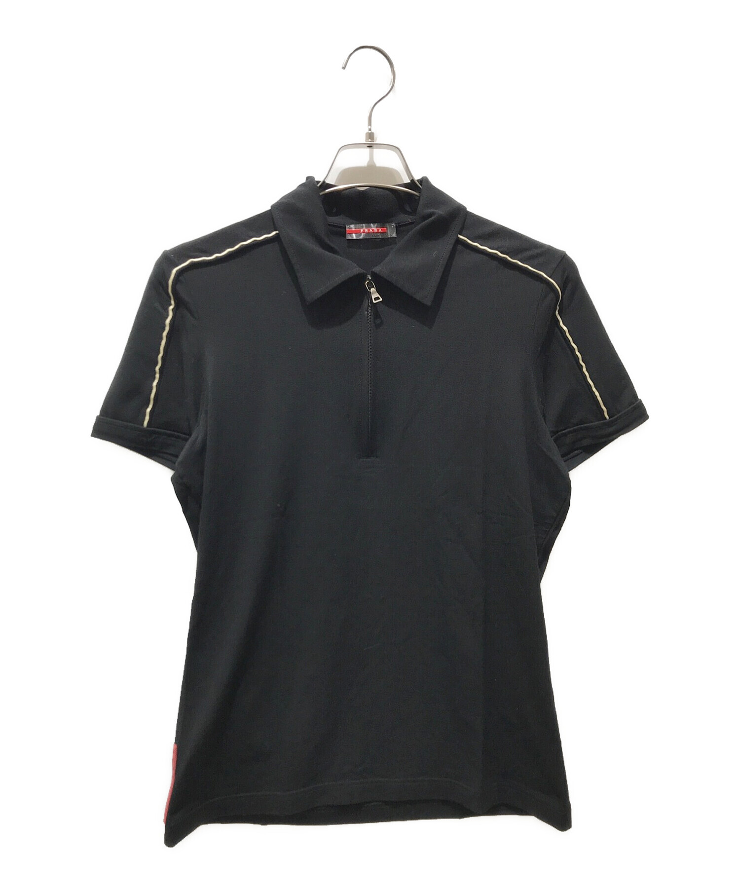 PRADA SPORTS (プラダスポーツ) ジップポロシャツ ブラック サイズ:S