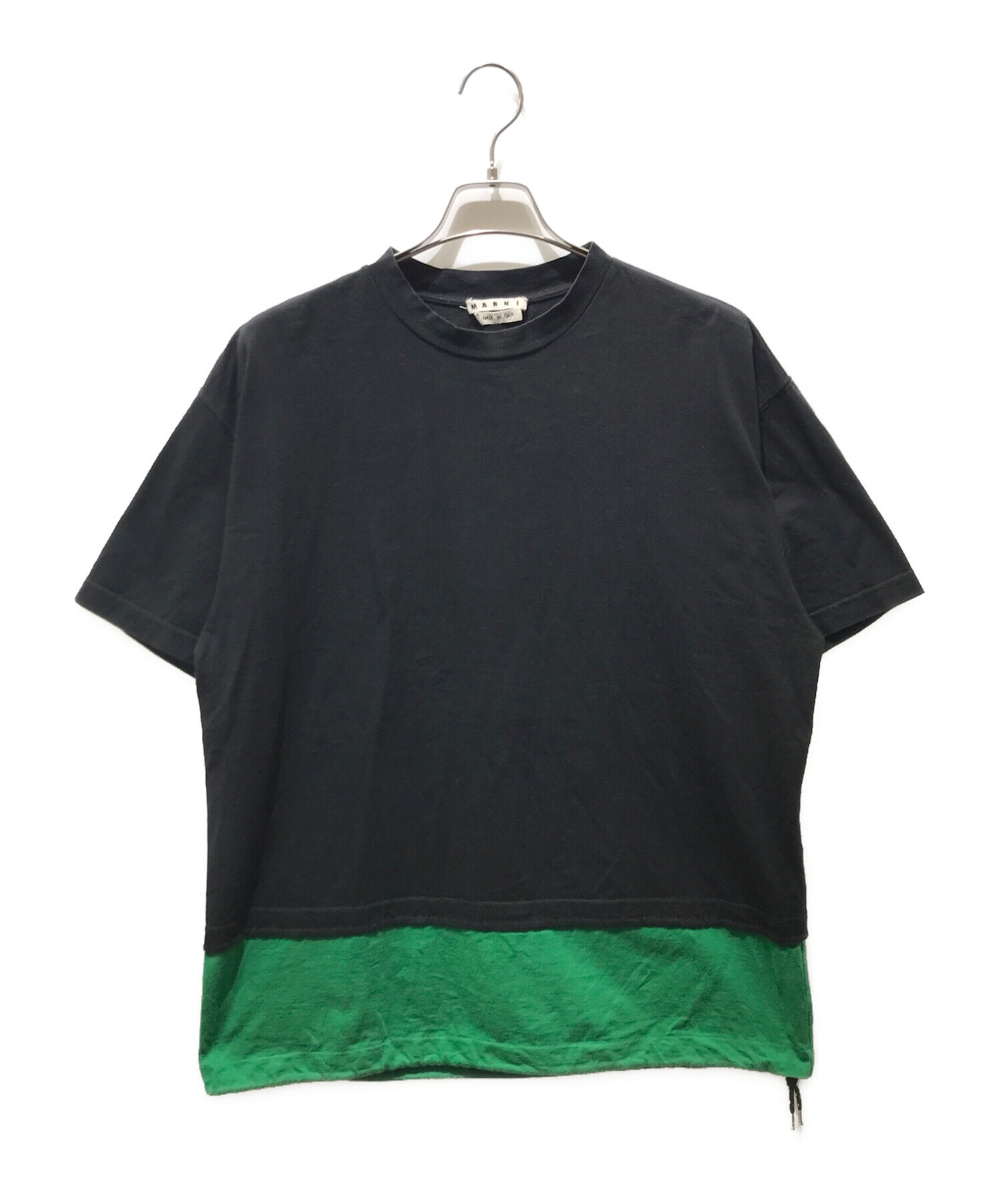 中古・古着通販】MARNI (マルニ) クルーネック 切替 半袖 Tシャツ