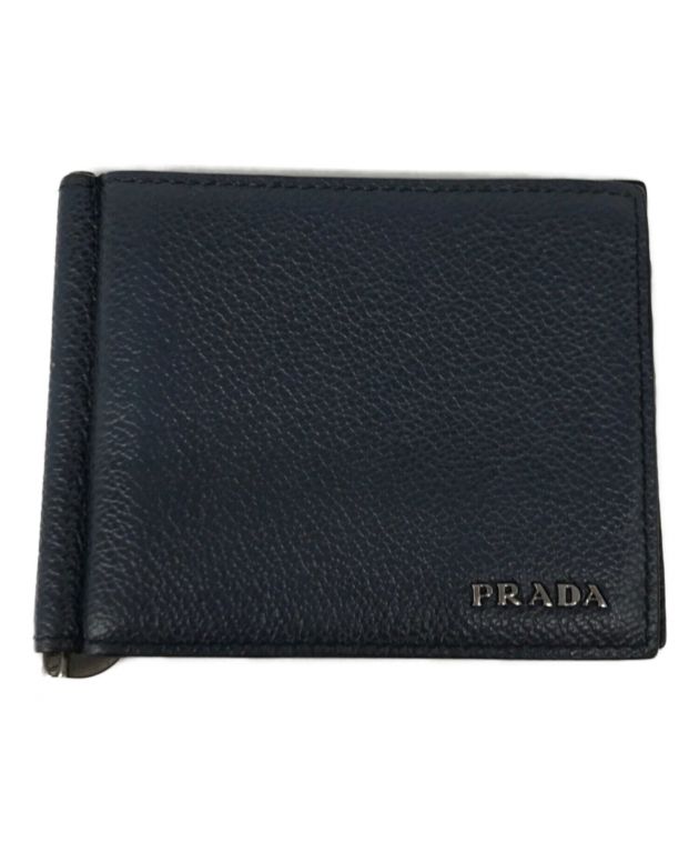 中古・古着通販】PRADA (プラダ) マネークリップ二つ折り財布 ネイビー｜ブランド・古着通販 トレファク公式【TREFAC  FASHION】スマホサイト