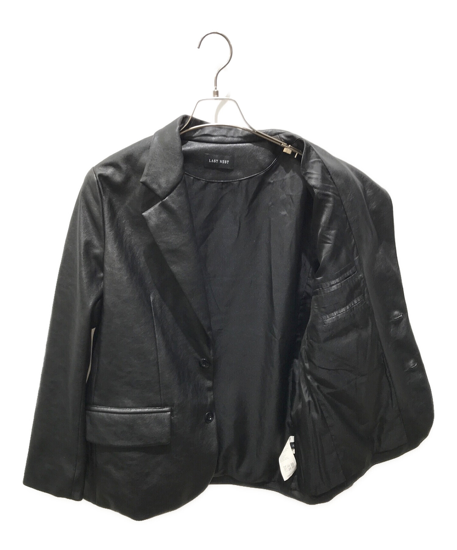 LAST NEST (ラストネスト) フェイクレザージャケット ブラック サイズ:M
