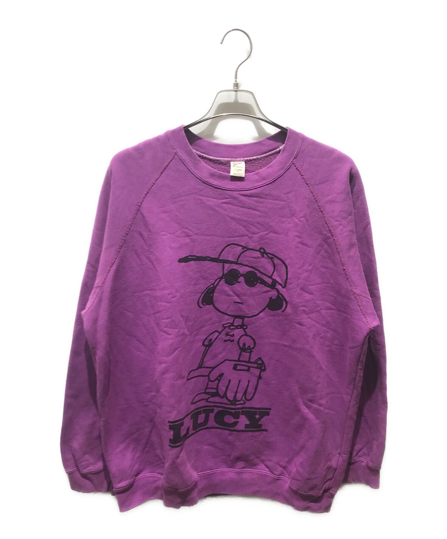 PEANUTS (ピーナッツ) SPORTS WEAR by relume (スポーツウェアバイレリューム) SPECIAL 11.5oz  スウェット”1” パープル サイズ:XL