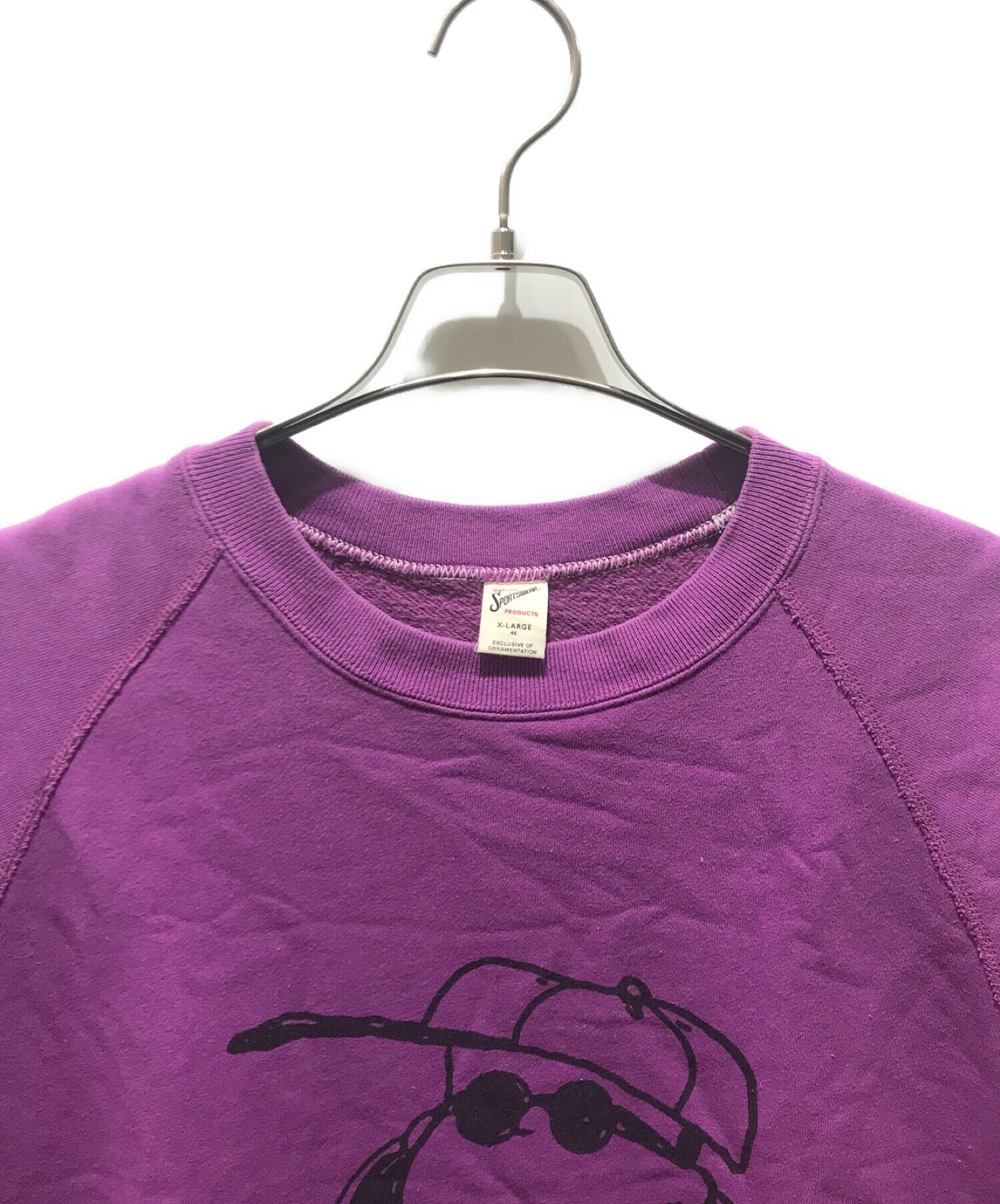 PEANUTS (ピーナッツ) SPORTS WEAR by relume (スポーツウェアバイレリューム) SPECIAL 11.5oz  スウェット”1” パープル サイズ:XL