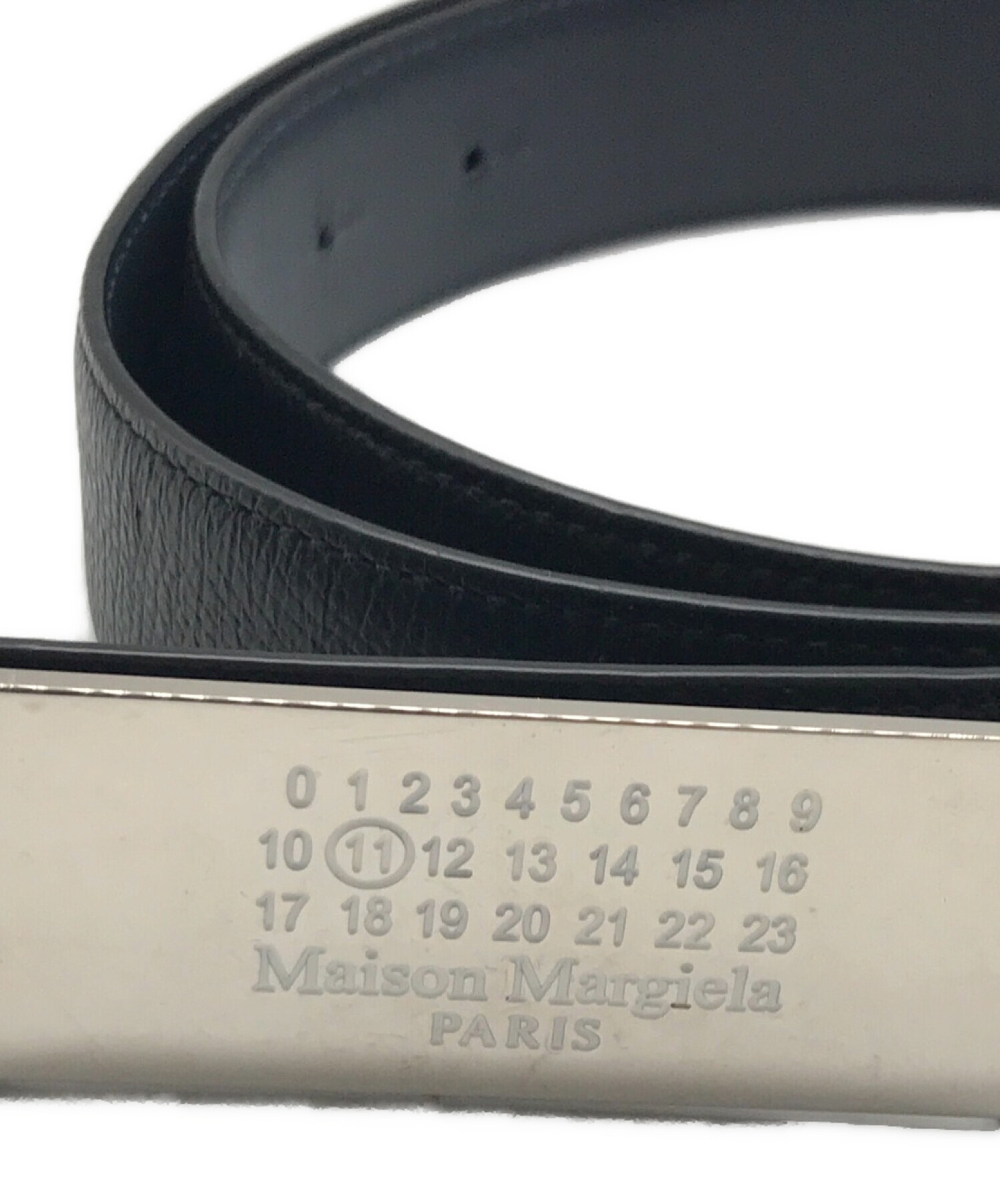 Maison Margiela (メゾンマルジェラ) ロゴバックルベルト ブラック サイズ:M