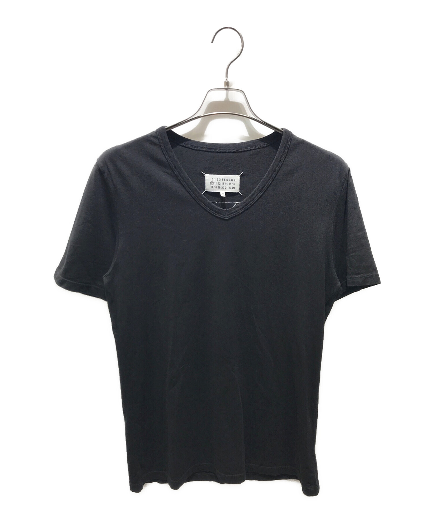 Maison Margiela (メゾンマルジェラ) VネックTシャツ ブラック サイズ:46