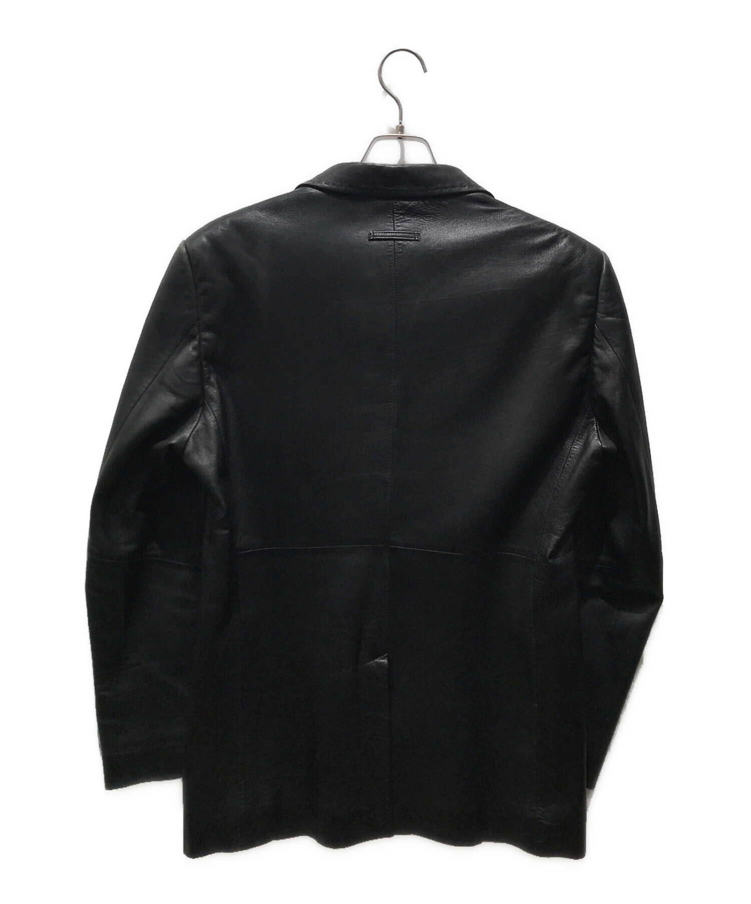 GAULTIER HOMME OBIET (ゴルチェオムオブジェ) レザーテーラードジャケット　IA-0360 ブラック サイズ:50