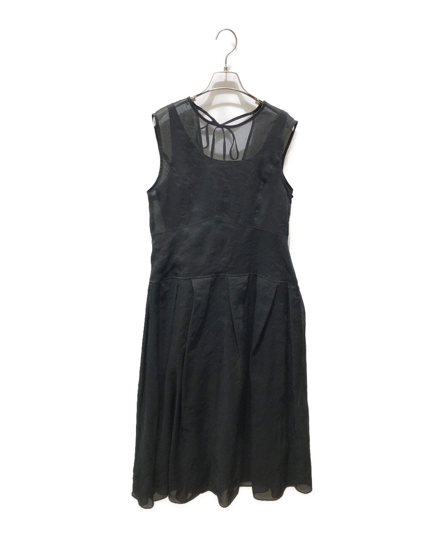 LE CIEL BLEU (ルシェルブルー) Voile Overlay Dress　24A65101 ブラック サイズ:38