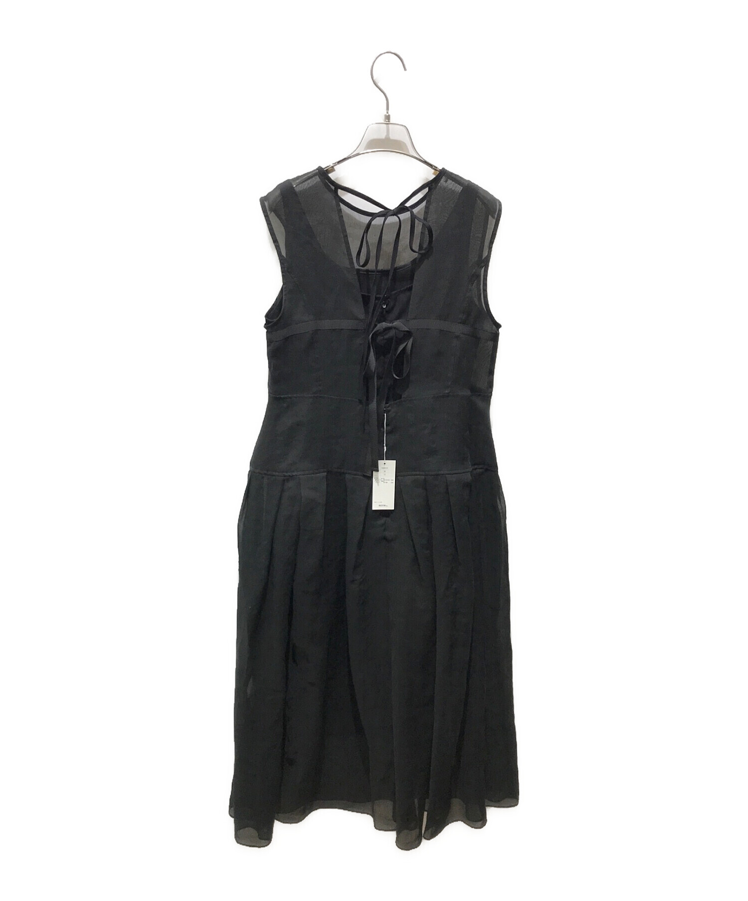 LE CIEL BLEU (ルシェルブルー) Voile Overlay Dress　24A65101 ブラック サイズ:38