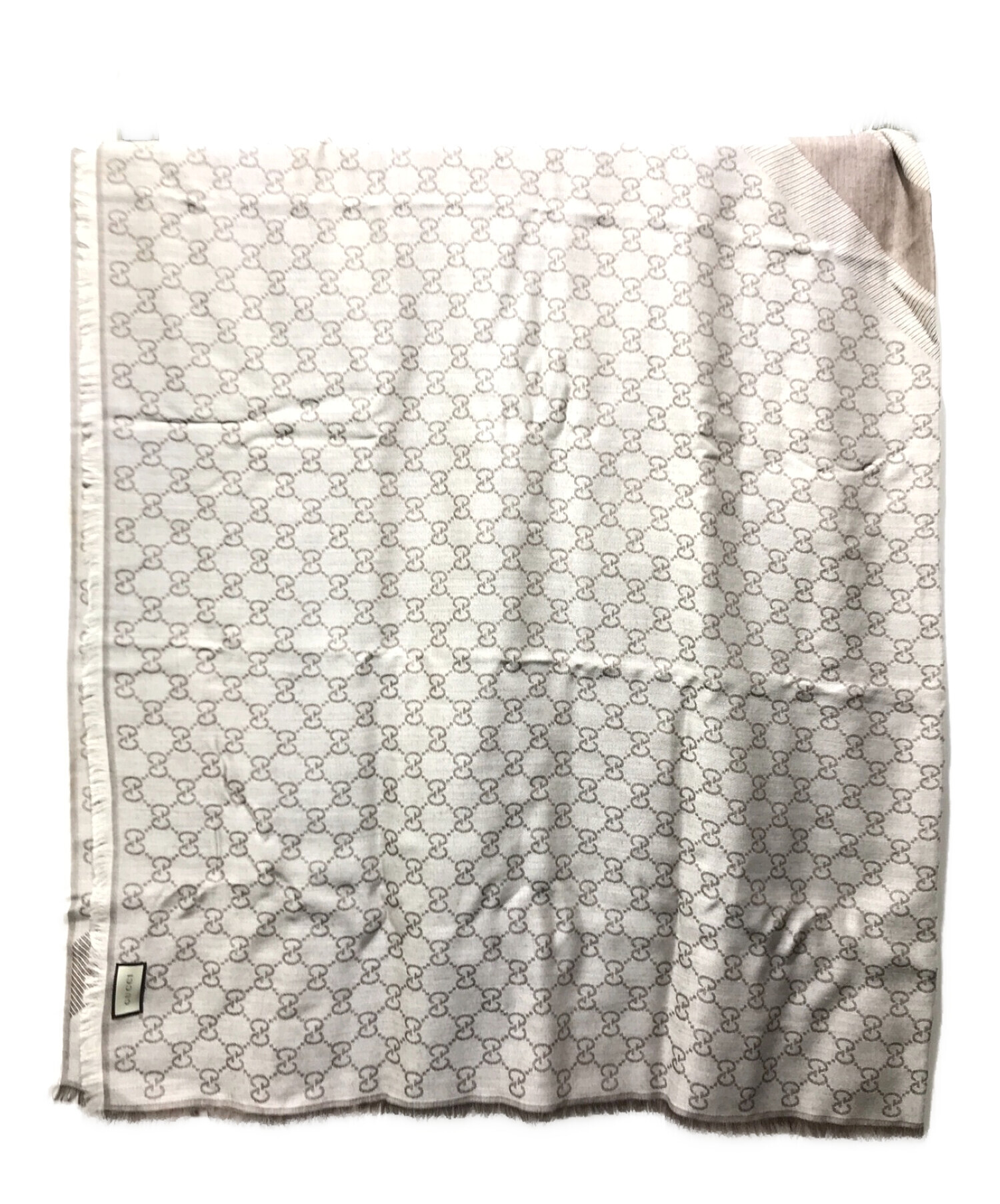 中古・古着通販】GUCCI (グッチ) ストール 281942 ホワイト×ベージュ