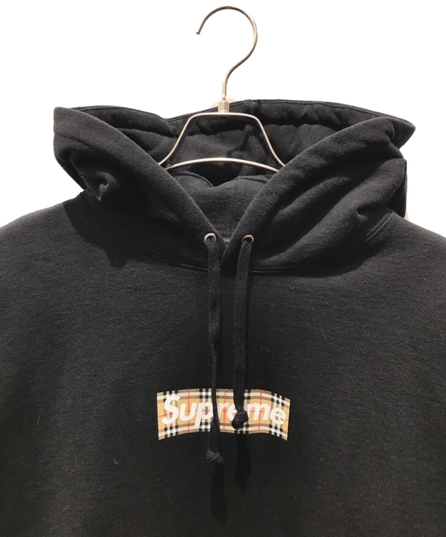 SUPREME (シュプリーム) BURBERRY (バーバリー) Burberry BOXLogo Hooded Sweatshirt　22ss  ブラック サイズ:XL