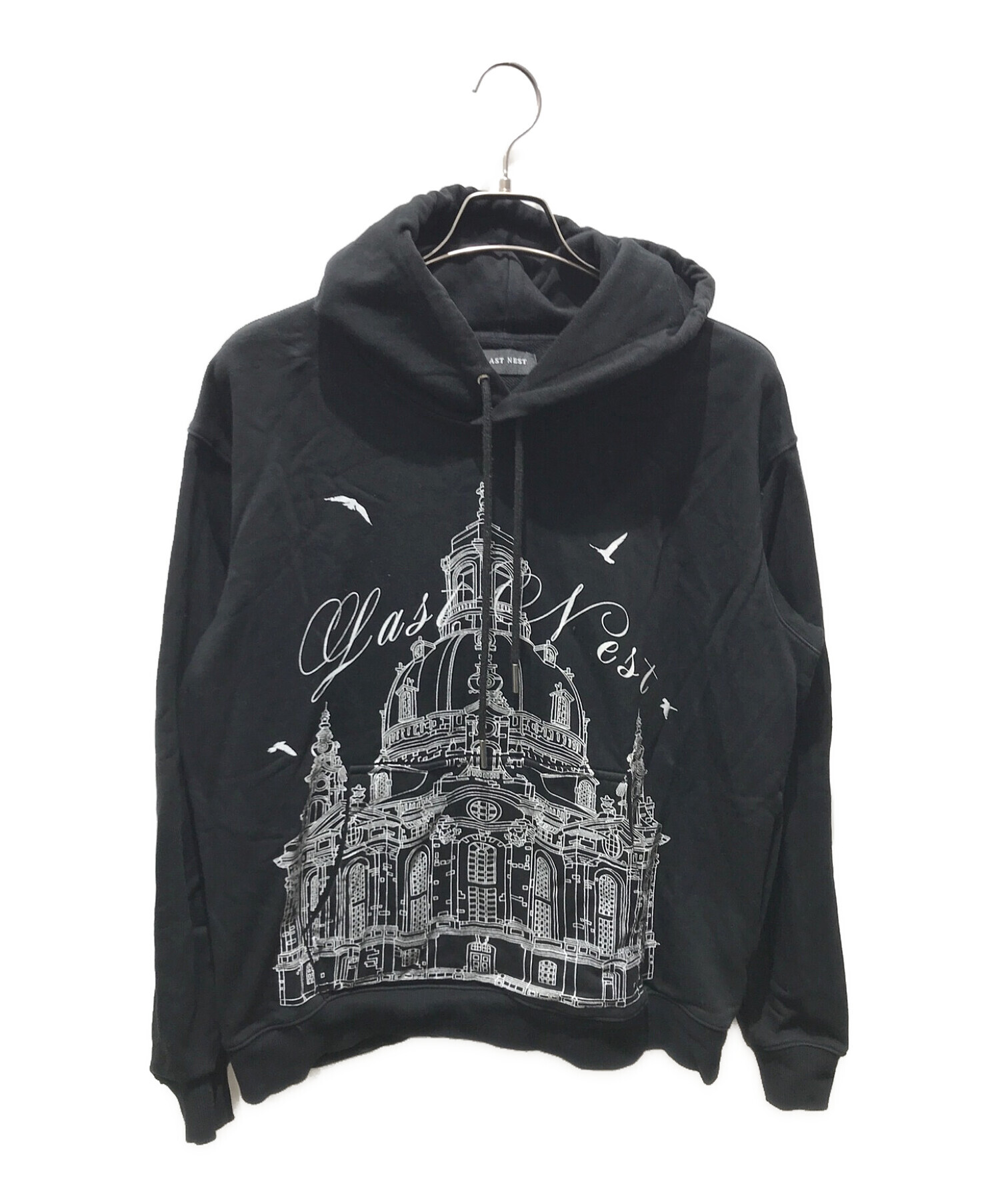 LAST NEST (ラストネスト) cathedral logo hoodie ブラック サイズ:L