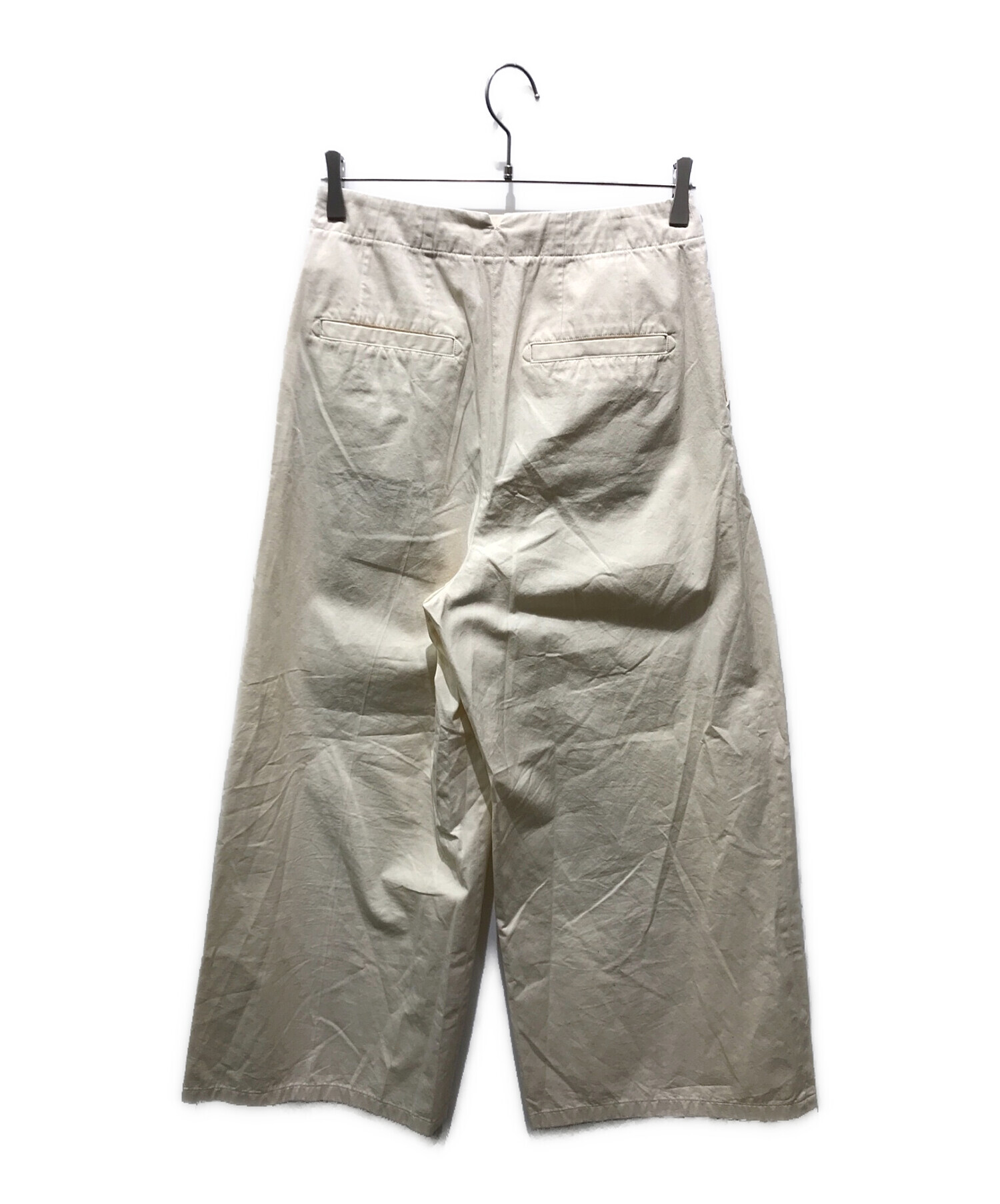 6(ROKU) BEAUTY&YOUTH (ロク ビューティーアンドユース) COTTON BUGGY PANTS　 8614-202-0473-0330 アイボリー サイズ:36 未使用品