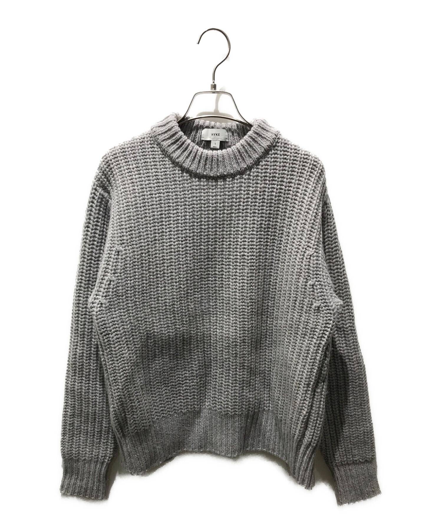 HYKE (ハイク) RIBBED SWEATER　222-11286 グレー サイズ:S