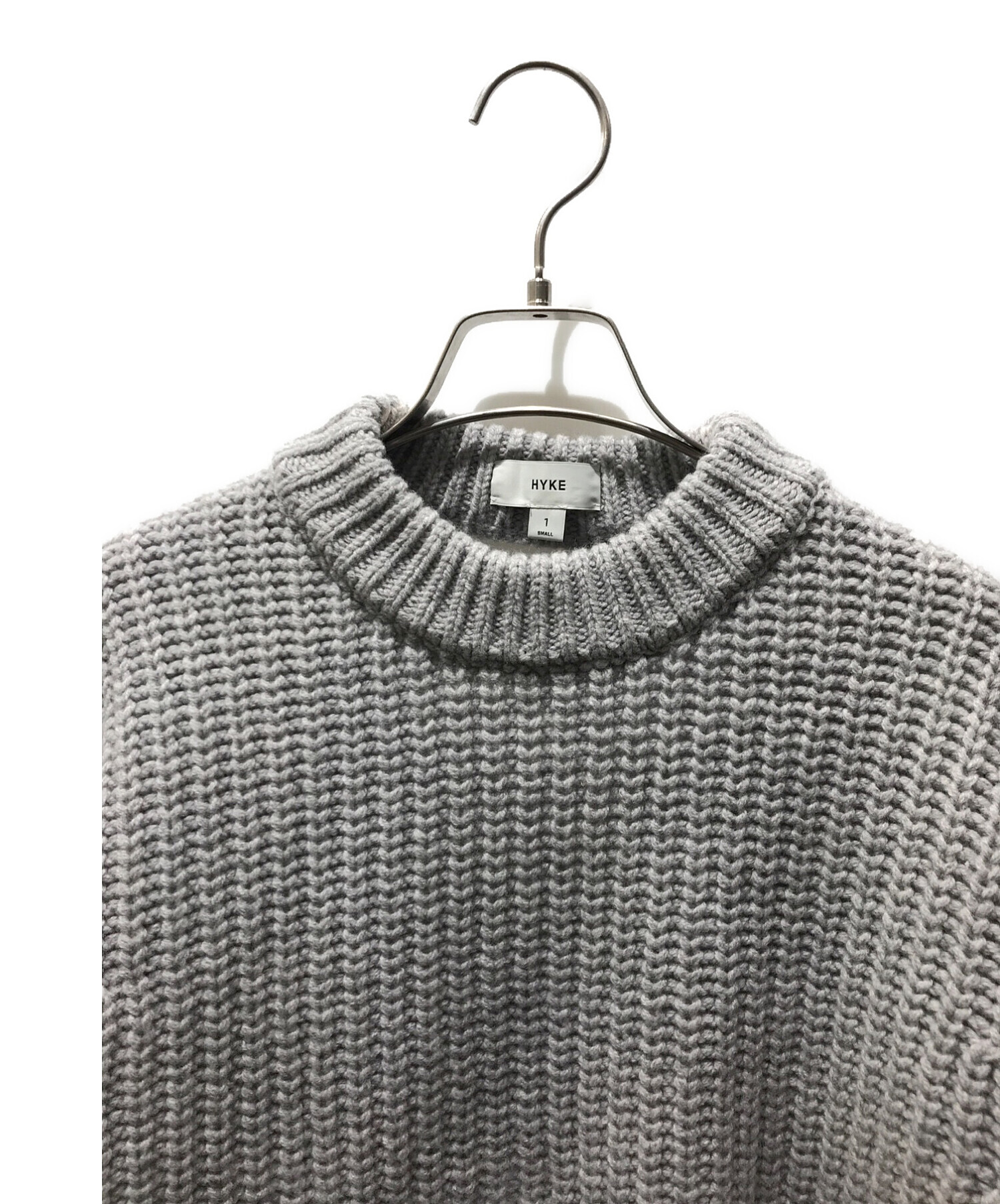 HYKE (ハイク) RIBBED SWEATER　222-11286 グレー サイズ:S