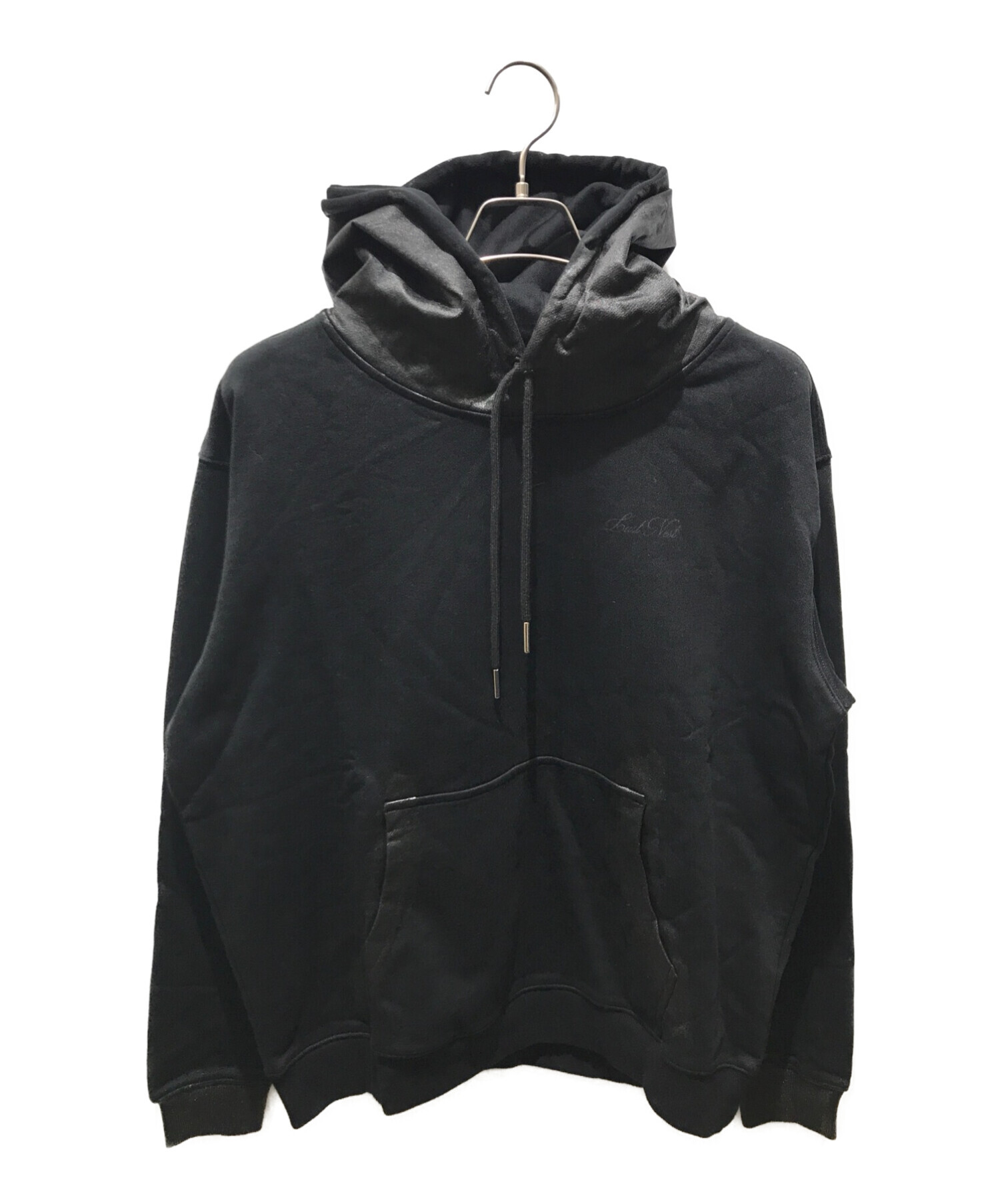 LAST NEST (ラストネスト) black coating logo hoodie ブラック サイズ:L