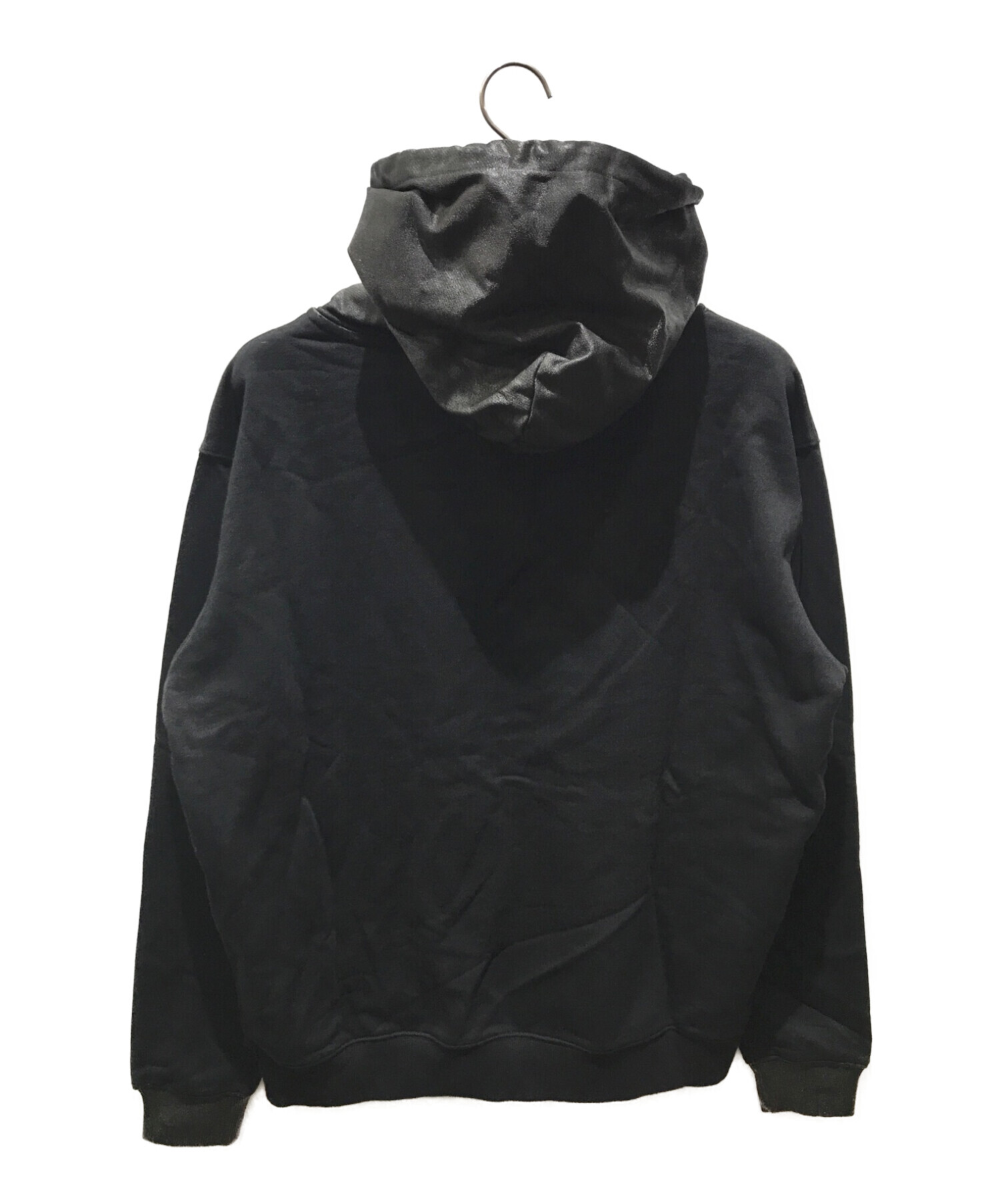 LAST NEST (ラストネスト) black coating logo hoodie ブラック サイズ:L