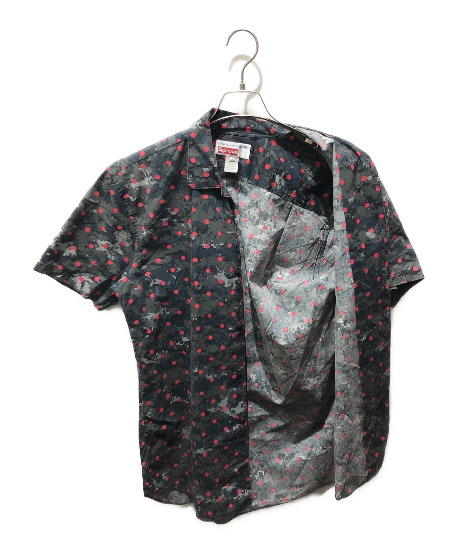 SUPREME (シュプリーム) COMME des GARCONS SHIRT (コムデギャルソンシャツ) LOOP COLLAR SHIRT  グレー サイズ:L