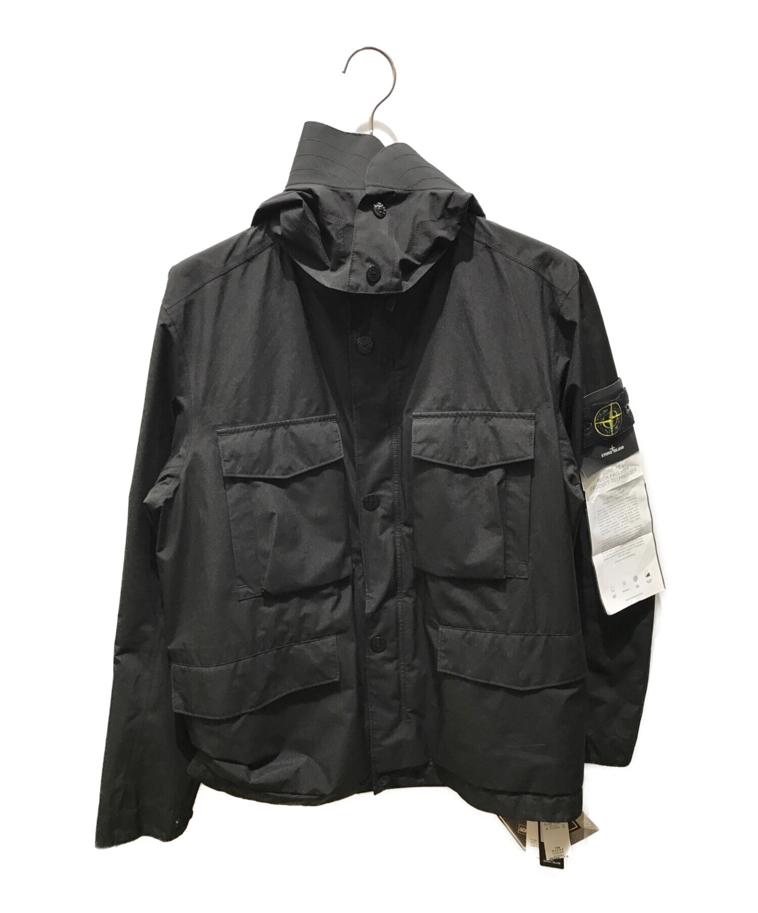 STONE ISLAND (ストーンアイランド) GORETEX PACLITE PACKABLE 4 POCKET HOODED PARKA　 701542820 ブラック サイズ:L 未使用品