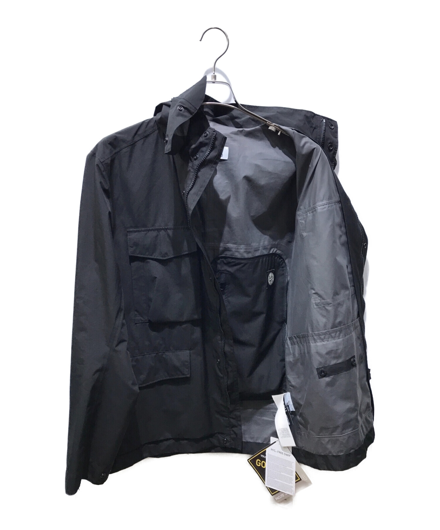 STONE ISLAND (ストーンアイランド) GORETEX PACLITE PACKABLE 4 POCKET HOODED PARKA　 701542820 ブラック サイズ:L 未使用品