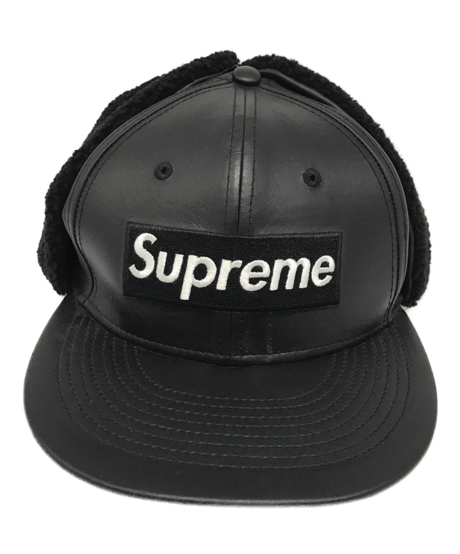 中古・古着通販】SUPREME (シュプリーム) Leather Earflap Box Logo