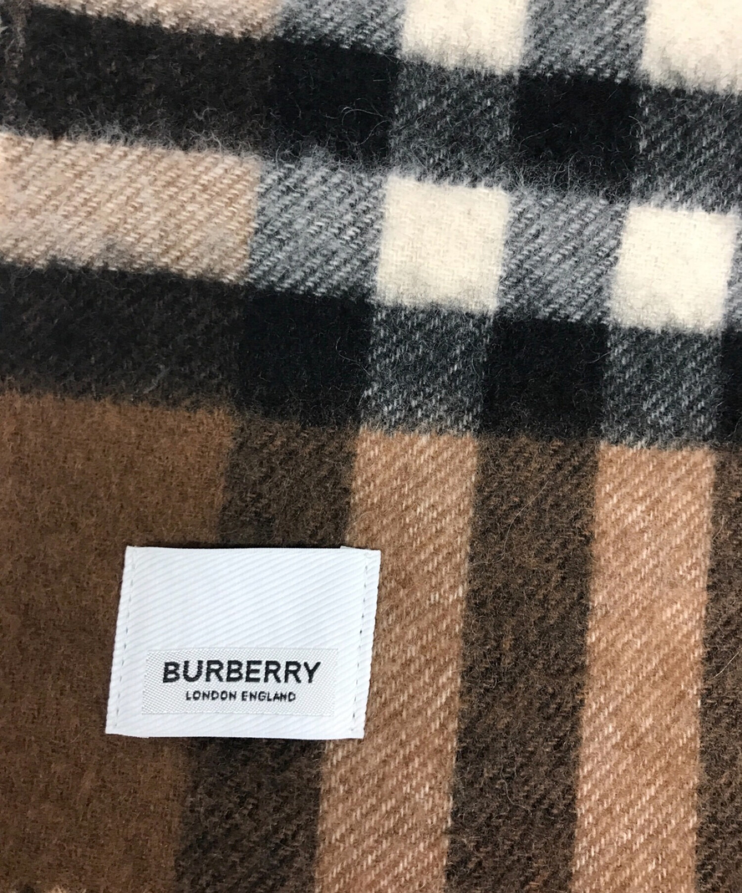 中古・古着通販】BURBERRY (バーバリー) チェックカシミヤストール 