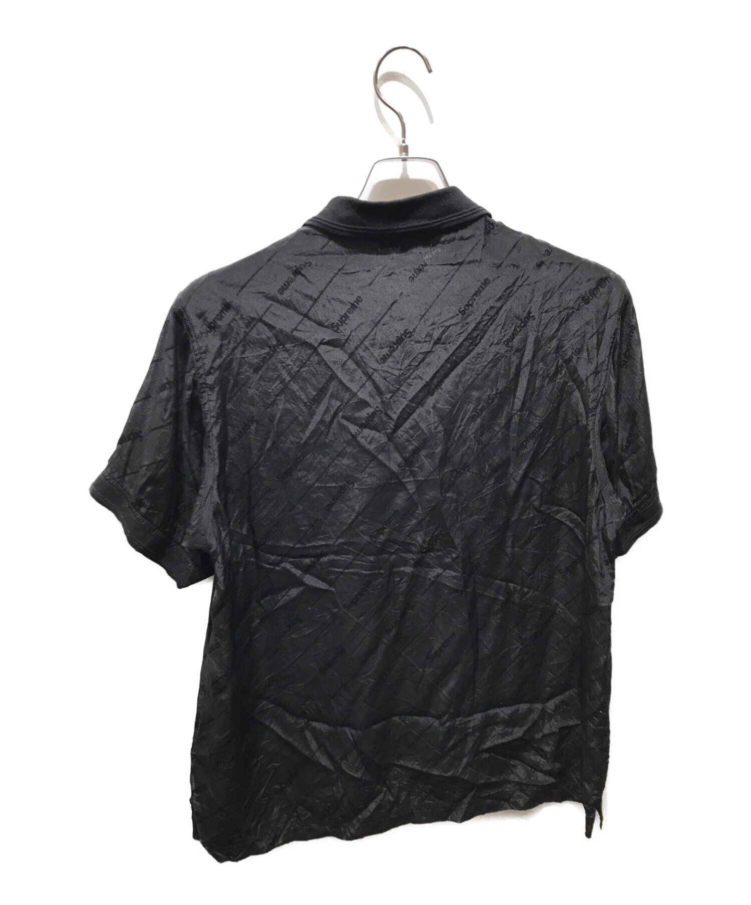 SUPREME (シュプリーム) Jacquard Logo Silk Polo　18SS ブラック サイズ:M