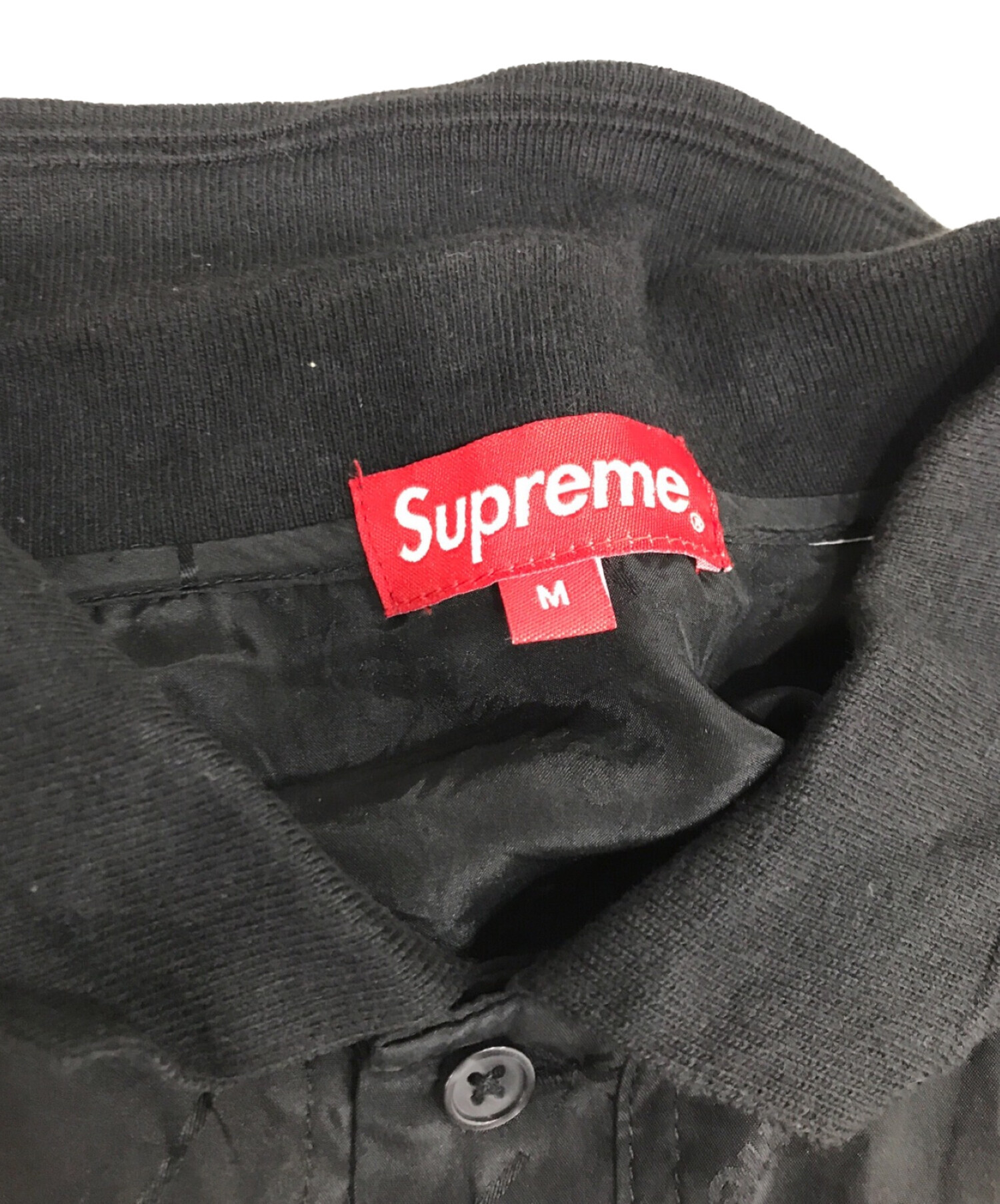 SUPREME (シュプリーム) Jacquard Logo Silk Polo　18SS ブラック サイズ:M