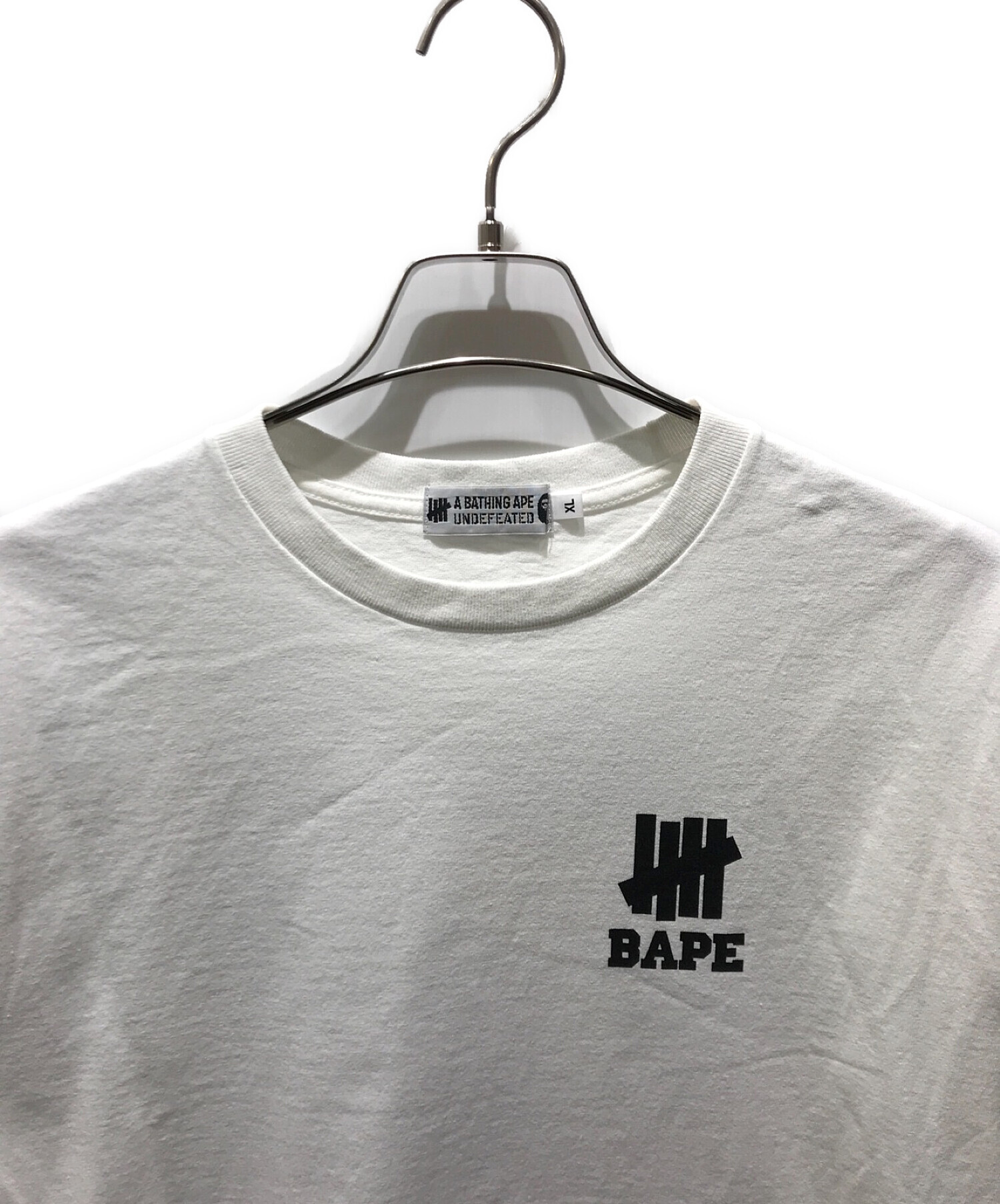 A BATHING APE (アベイシングエイプ) UNDEFEATED (アンディフィーテッド) プリントTシャツ ホワイト サイズ:XL