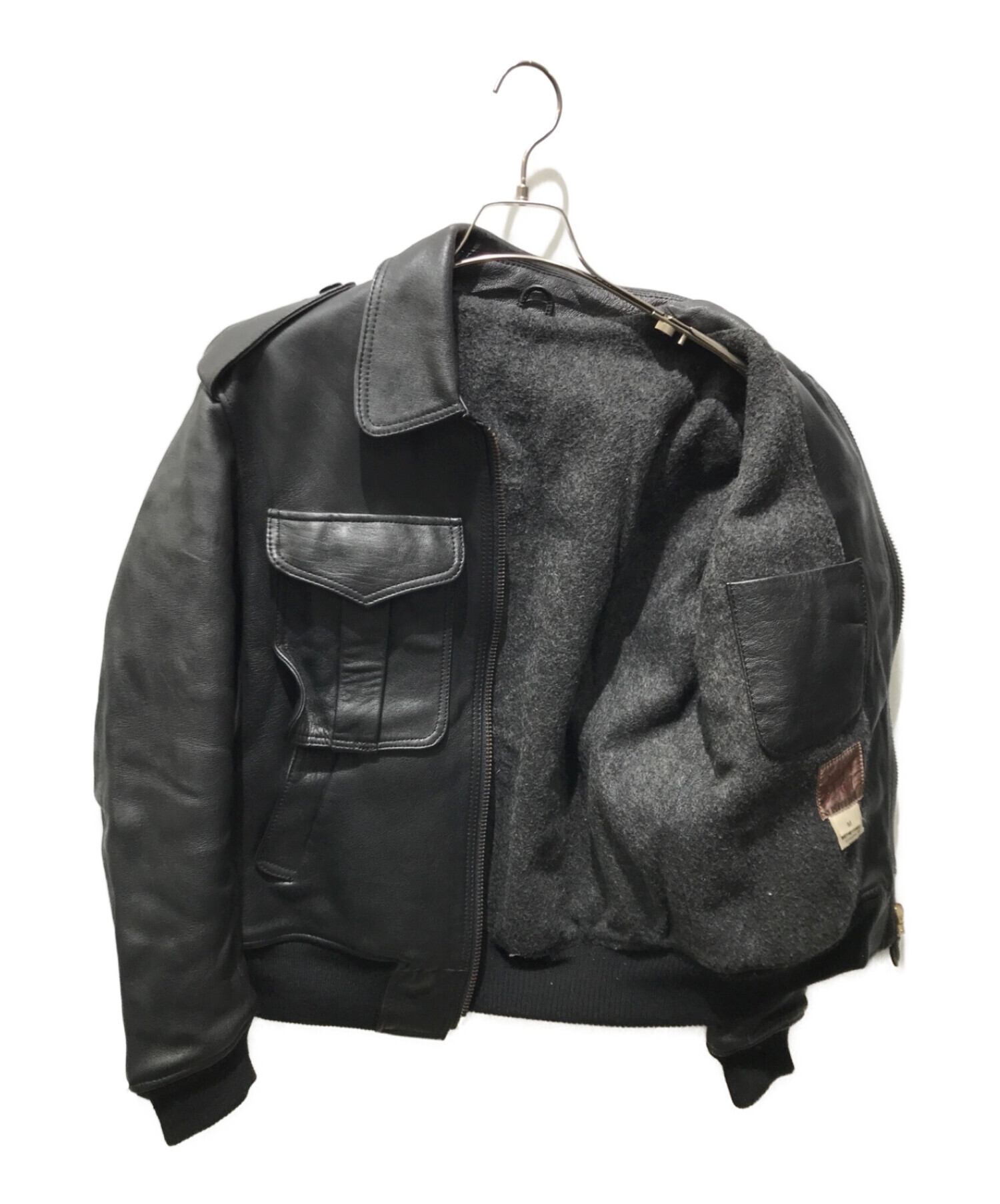 MEN'S BIGI (メンズビギ) レザージャケット　OLD 80s-90s ブラック サイズ:M