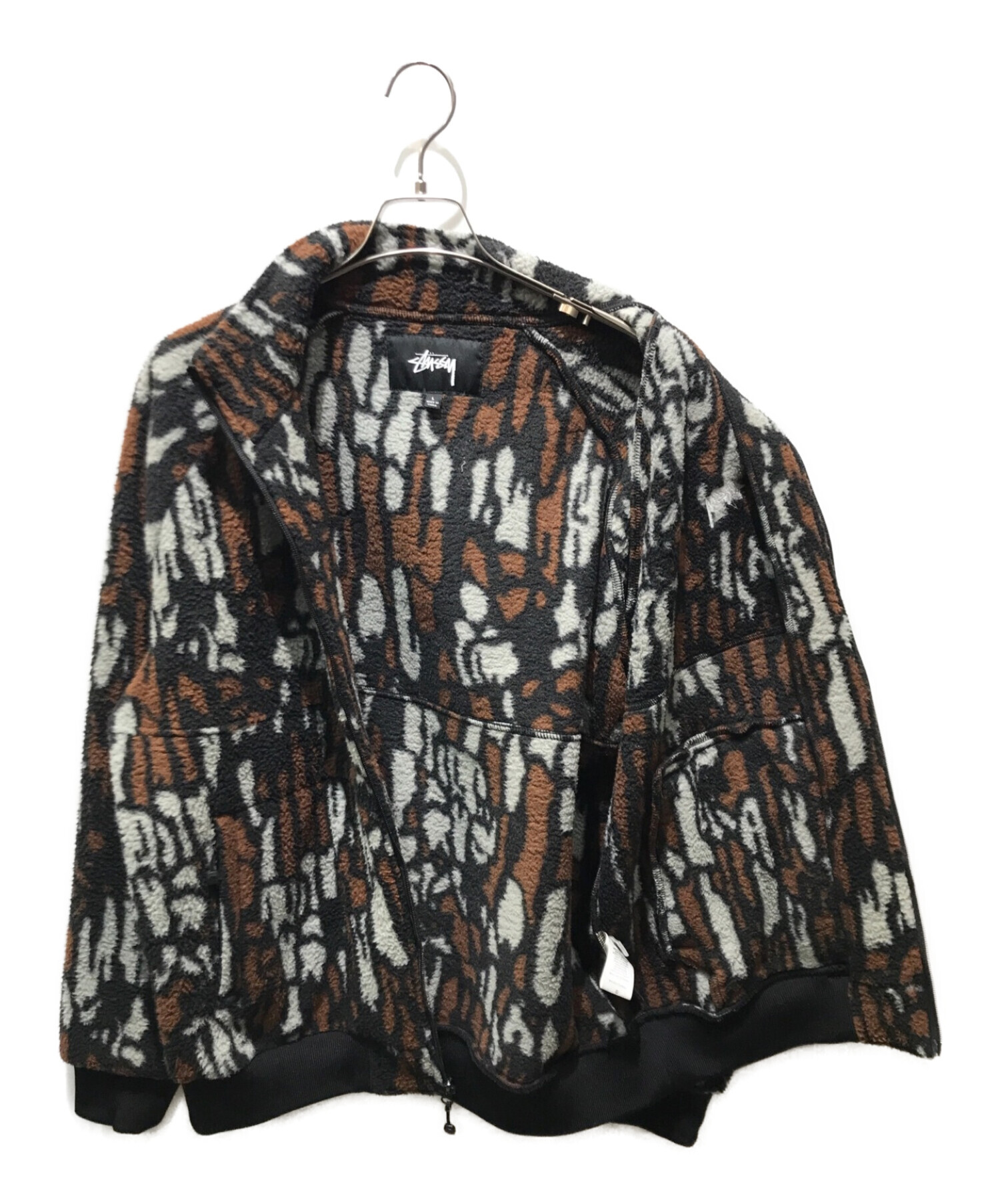 stussy (ステューシー) tree bark fleece ブラウン サイズ:L