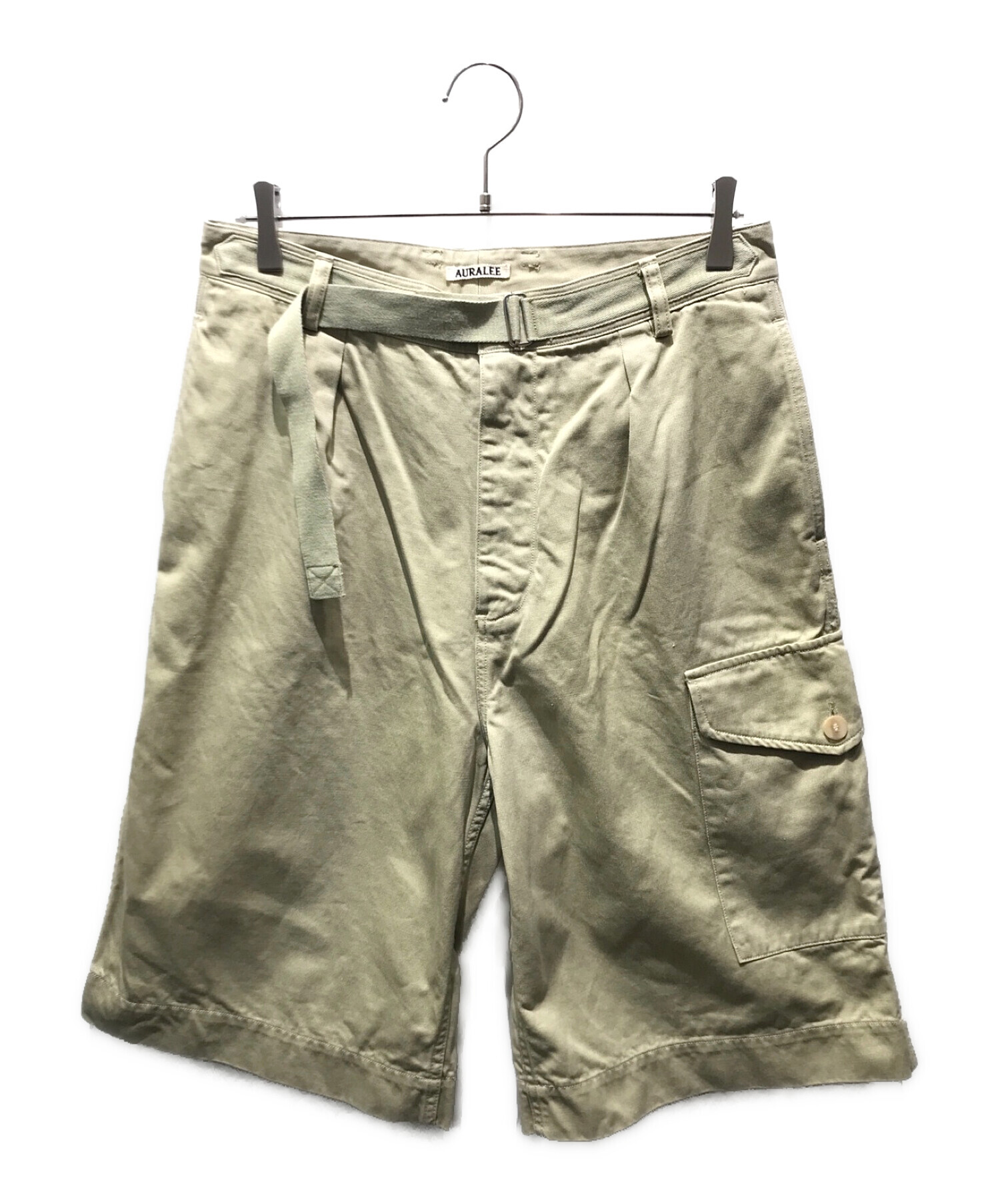 AURALEE (オーラリー) WASHED FINX LIGHT BIG CHINO SHORTS　A21SP02FC ベージュ サイズ:4