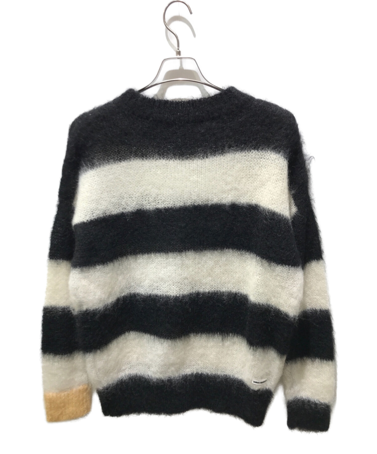 uniform experiment (ユニフォームエクスペリメント) MOHAIR BORDER CREWNECK KNIT UE-212052  ホワイト×ブラック サイズ:記載無しの為実寸参照