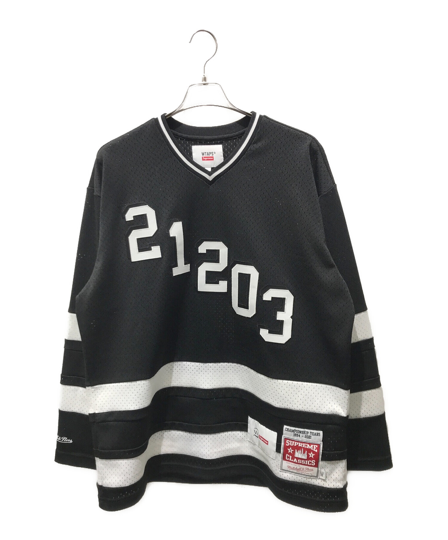 SUPREME (シュプリーム) WTAPS (ダブルタップス) Mitchell & Ness Hockey Jersey 21AW ブラック  サイズ:L