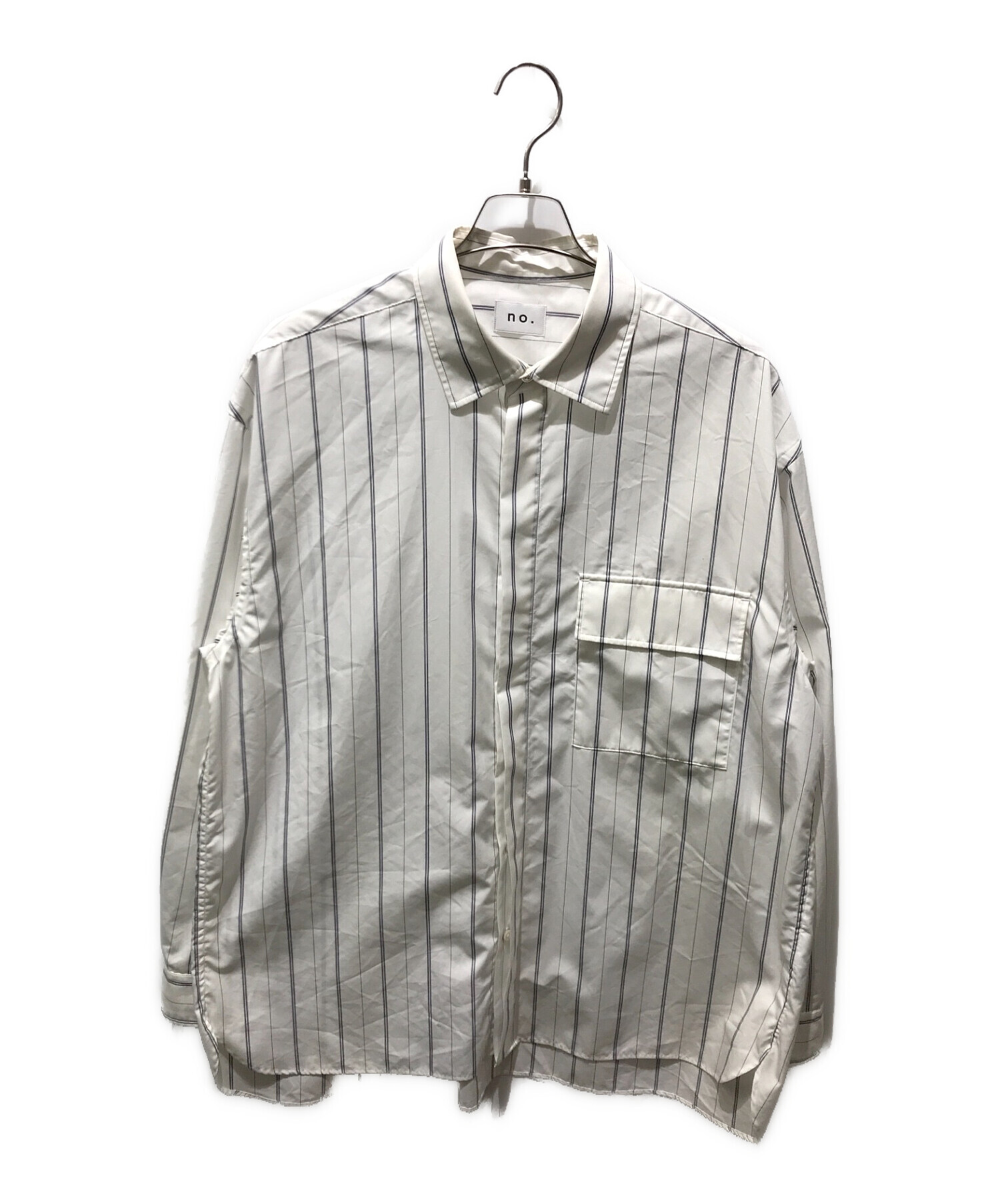 中古・古着通販】no. (ナンバー) FRONT FLY SHIRT ホワイト×ネイビー サイズ:2｜ブランド・古着通販 トレファク公式【TREFAC  FASHION】スマホサイト