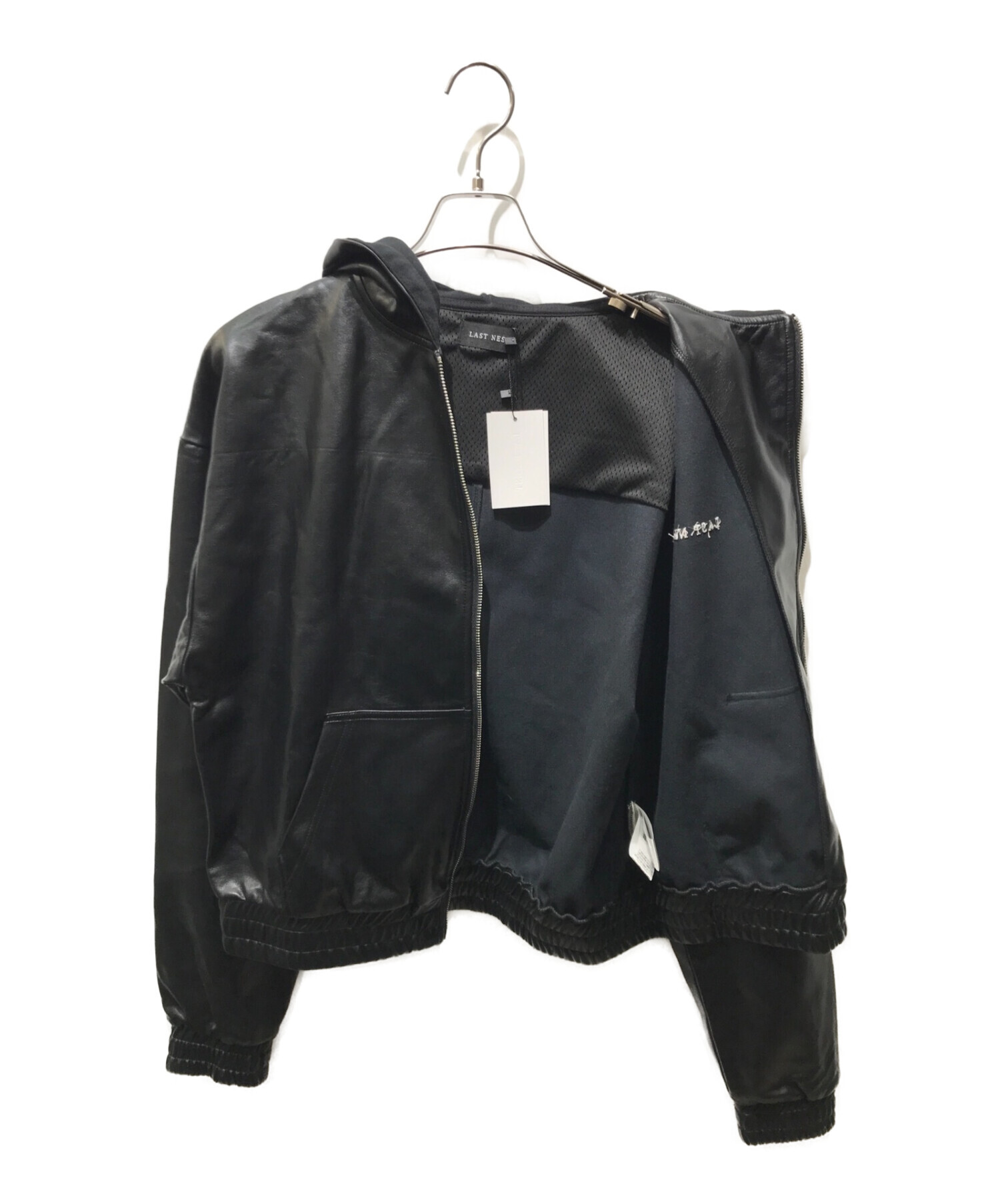 LAST NEST (ラストネスト) LEATHER ZIP HOODIE ブラック サイズ:M 未使用品